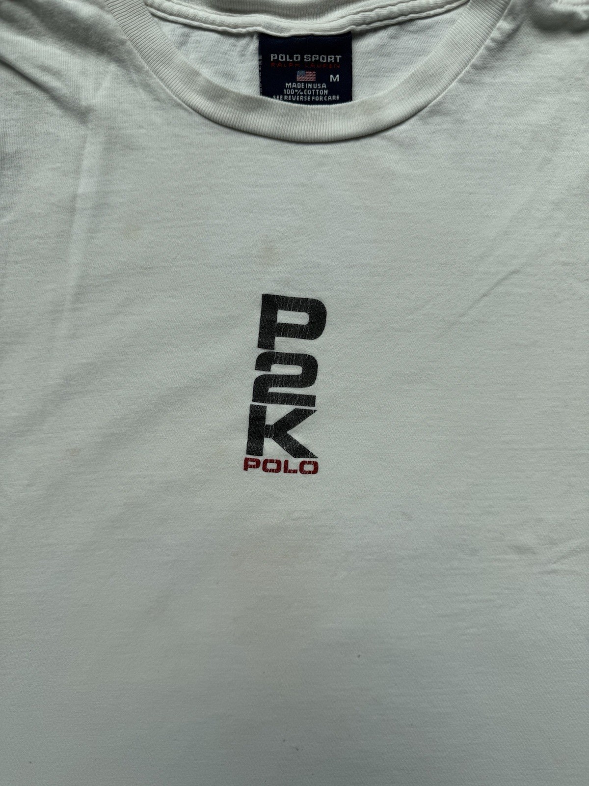 Vintage Y2K Polo Sport Ralph Lauren P2K Polo Logo Spell out Tshirt Mens Medium