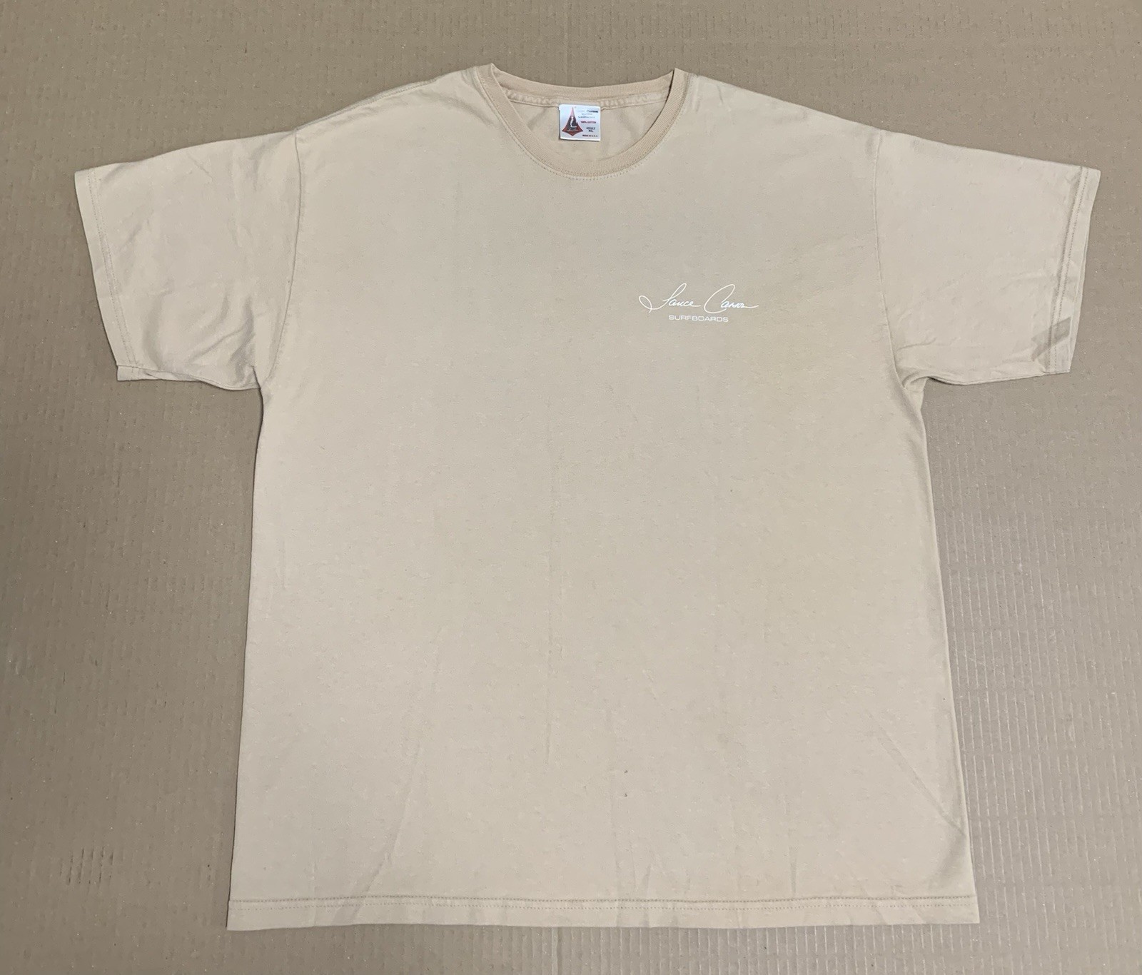 90s Lance Carson Surfboard Surf T Shirt LARG – USA MADE (two small holes- faded)