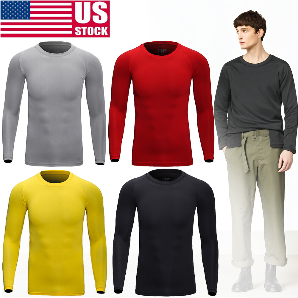 Men&rsquo;s Women’s Long Sleeve Performance Moisture Wicking T-Shirt Sports Fitness