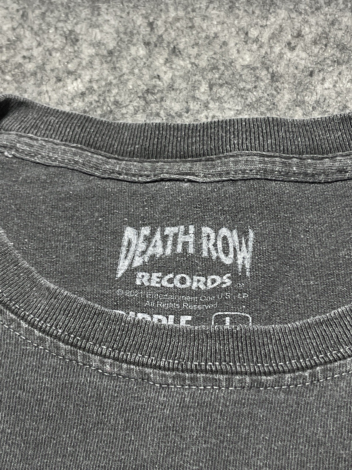The Untouchable Death Row Records Label Skulls Rap Gray LBC LA Shirt Lrg Glitter