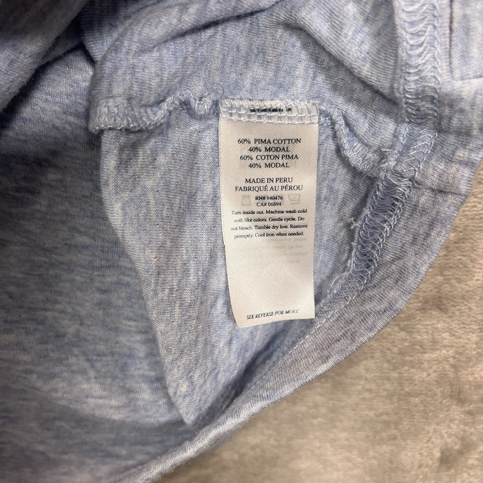 Faherty Shirt Mens XL Blue Cloud Cotton Pima Modal Heather Crewneck T-Shirt