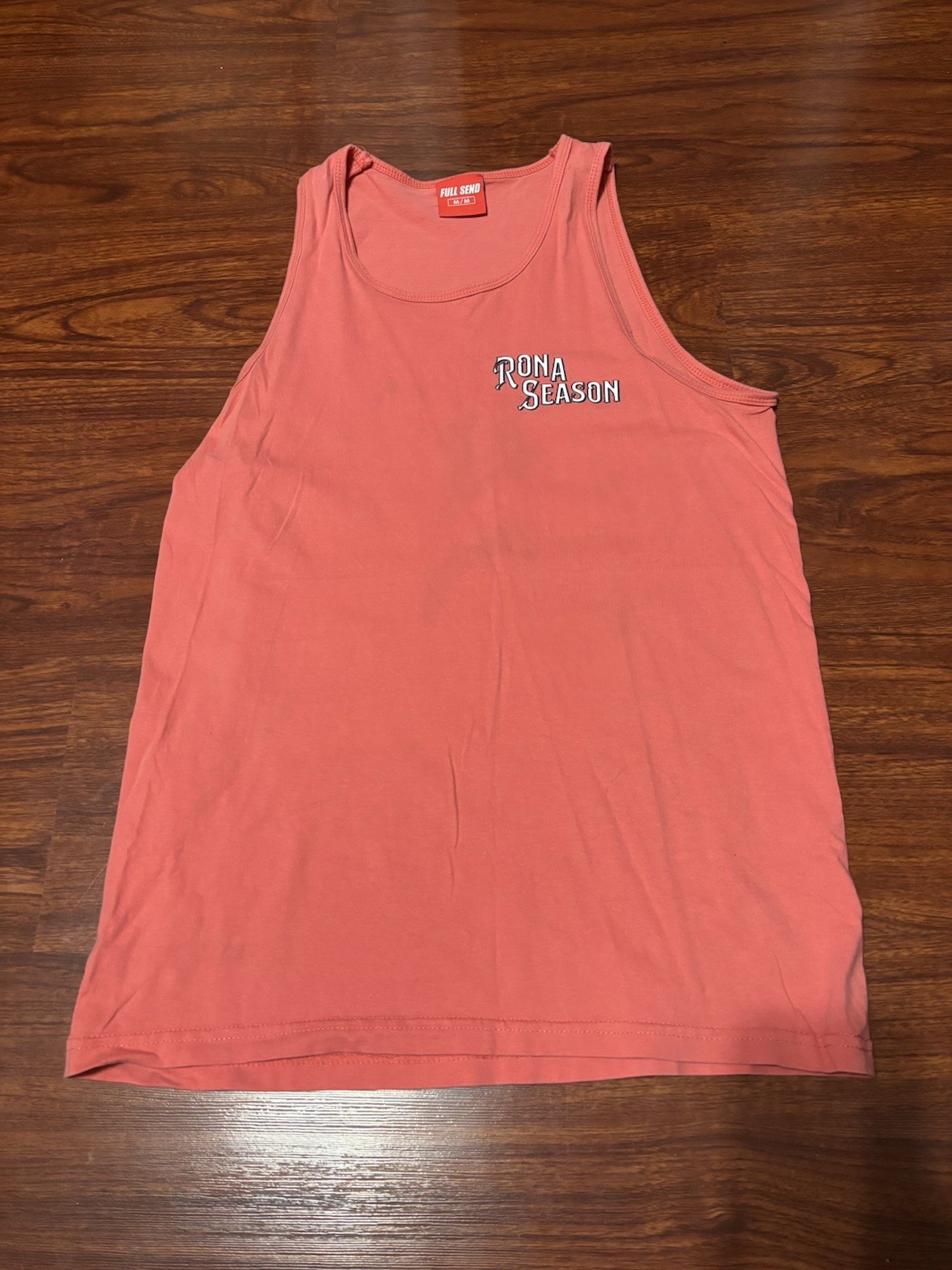 Full Send Men&rsquo;s M Pink Parrot Graphic Print Scoop Neck Sleeveless Tank Top