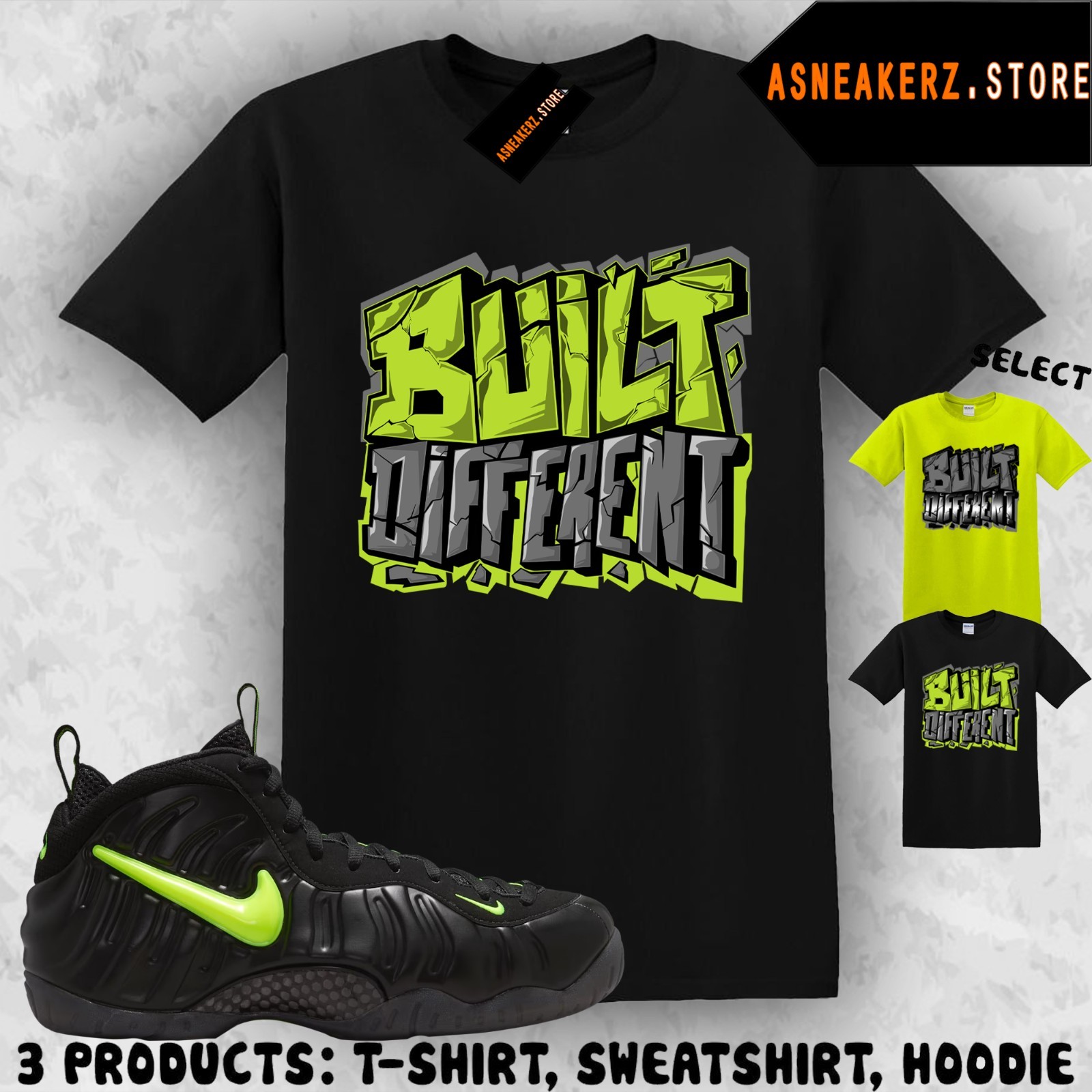 Shirt Match Foamposite Pro Voltage 2026 Sneaker Matching Built Different T-Shirt