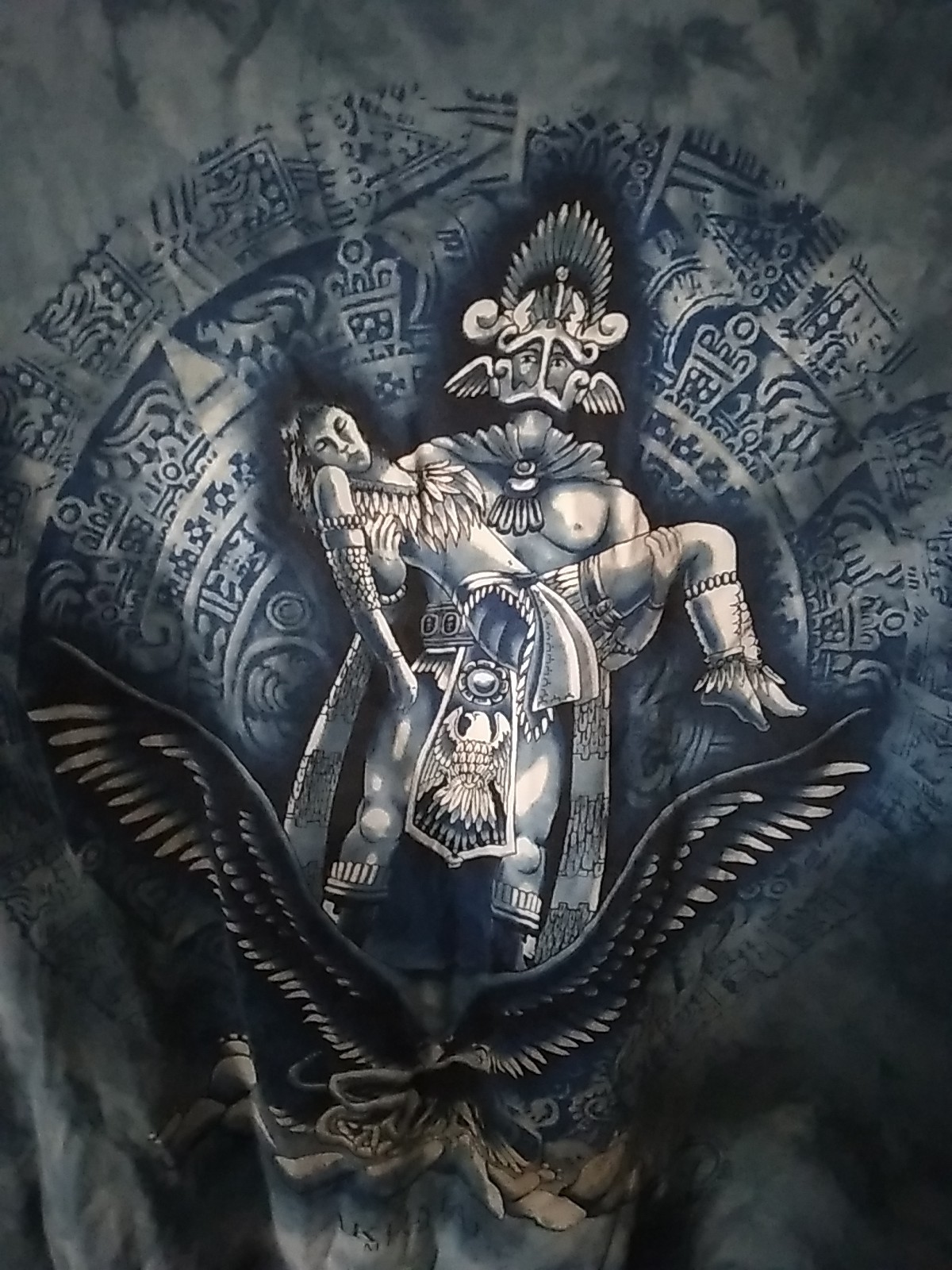 Mens T-shirt Size XL – Blue – Mayan Village Hand Dyed