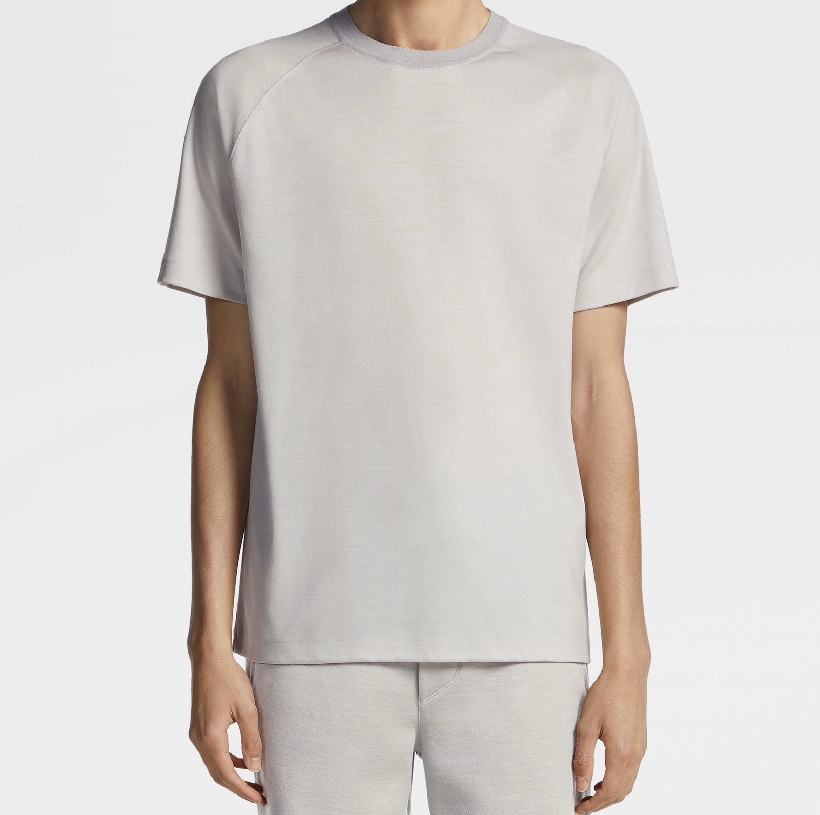 ZEGNA Men’s ‘High Performance’ Wool T-Shirt Light Grey Size XXL / 2XL $920+ NEW