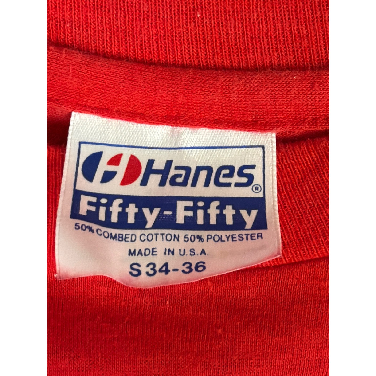 VTG 1984 DALE I Believe In Santa Tee Graphic Red Single Stitch Made in USA Sz S