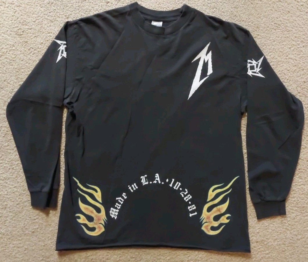 Metallica Made In L.A. 10-28-81 San Francisco 15 Yrs. OG Longsleeve T-Shirt (XL)