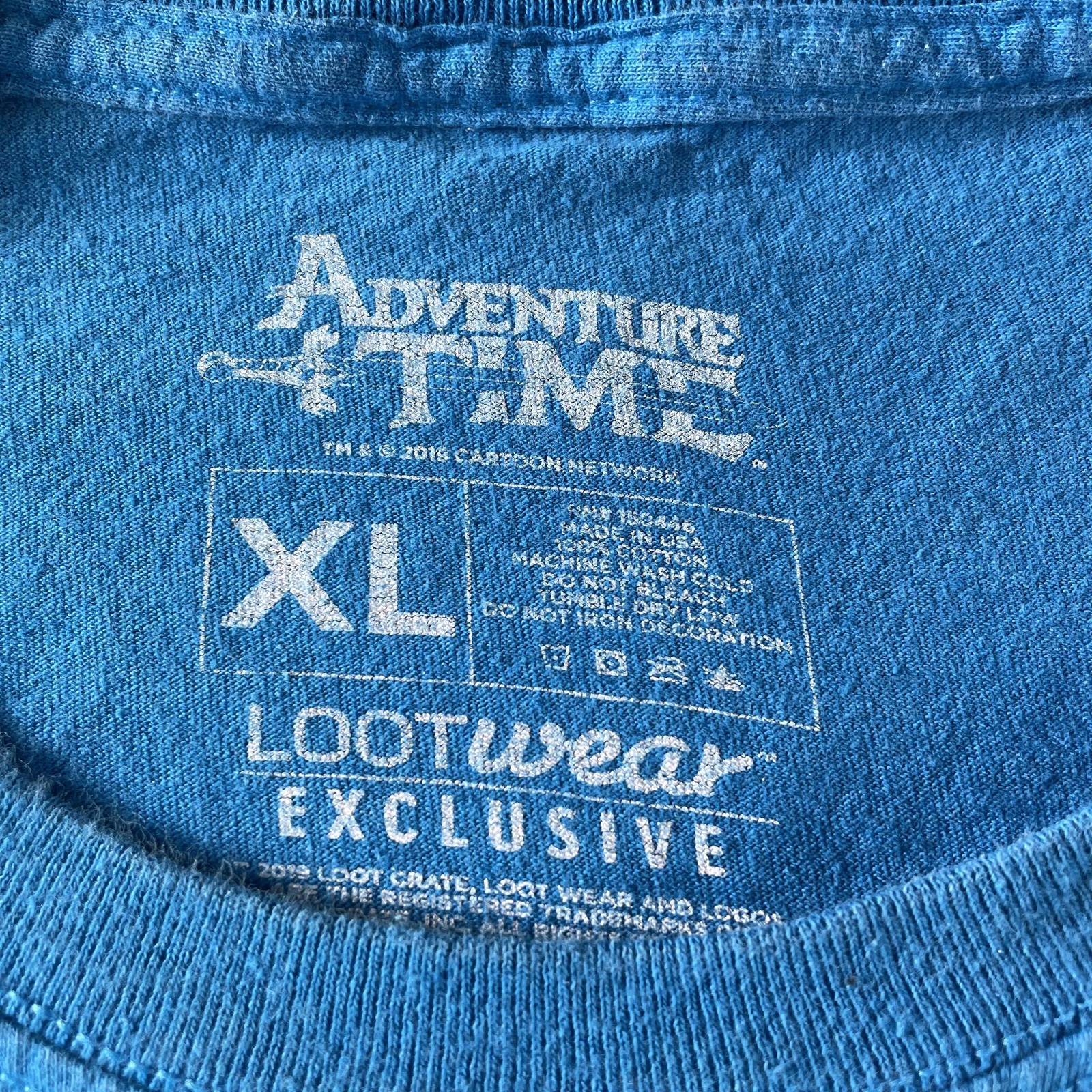 Adventure Time Shirt Mens XL Blue Loot Wear Exclusive Cartoon Characters Tee