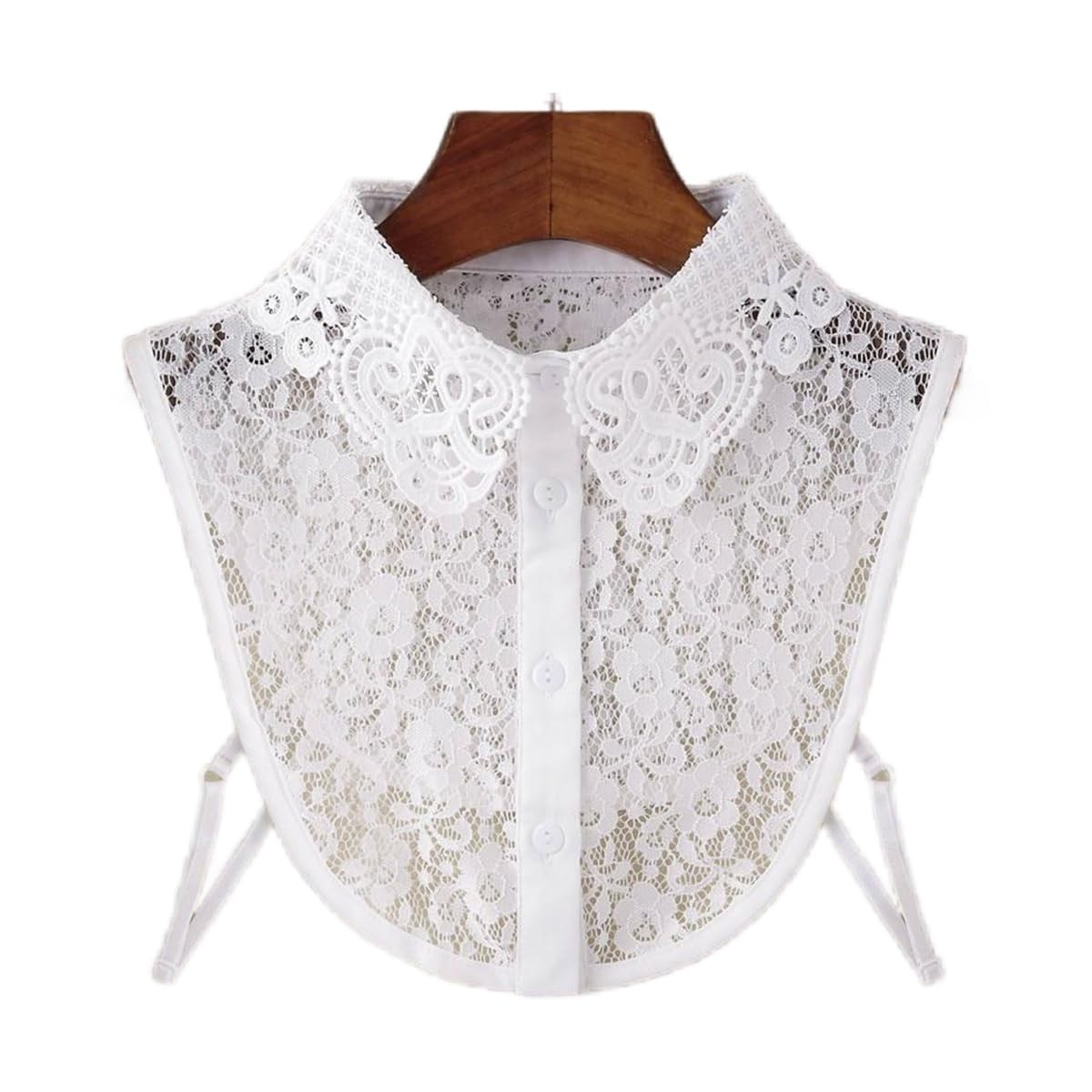BEoneBEwin Fake Collar Detachable Dickey Collar, White Lace Collars Half Shir…