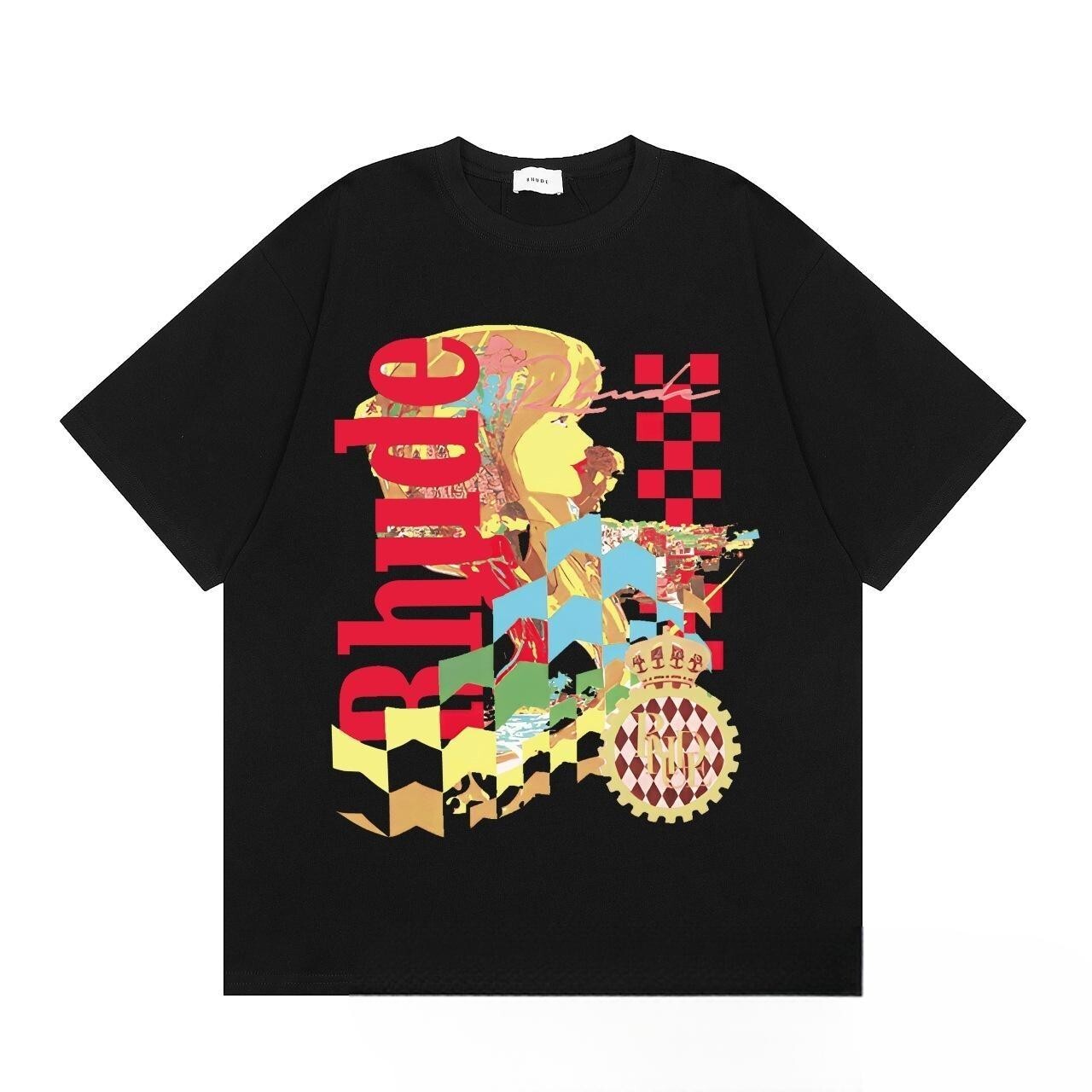 43STYLE RHUDE Men High Quality Leisure Cotton Short Sleeve Polo T-Shirt S-2XL