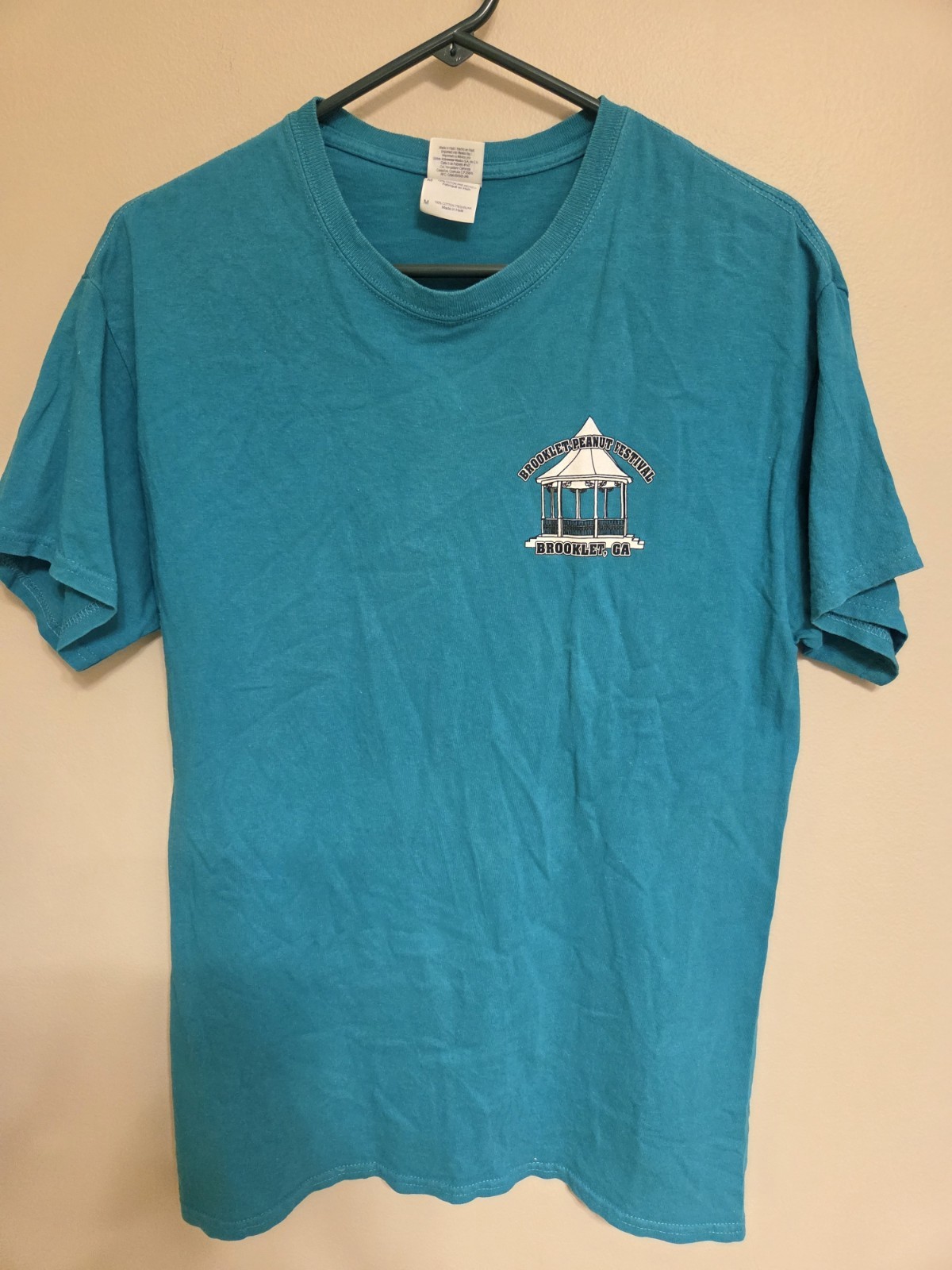 Kitschy Brooklet Peanut Festival Tee Shirt. Teal. Size M