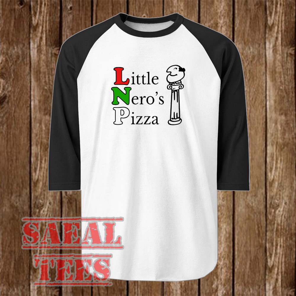 Home Alone Little Nero&rsquo;s Pizza Men&rsquo;s Raglan Black Size S – 2XL