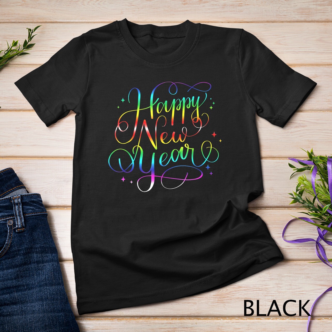 Happy New Year 2024 Tie Dye NYE Years Eve Party Family Unisex T-shirt