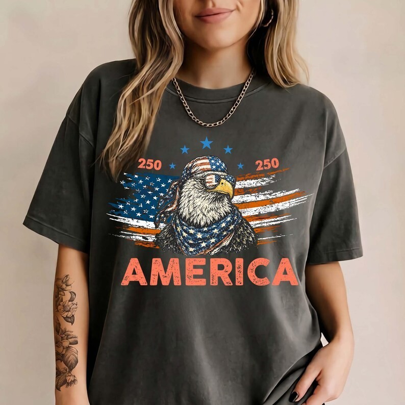 USA 250th American Eagle Shirt Vintage 4th Of July, LAT Apparel Boys 250th Shir