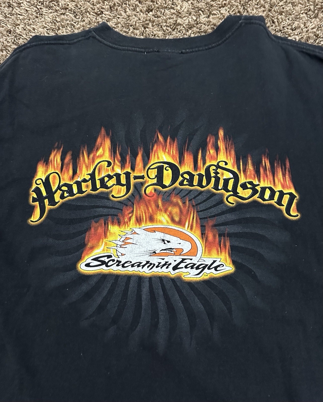 Vintage Harley Davidson Screamin Eagle Black Mens Size Large