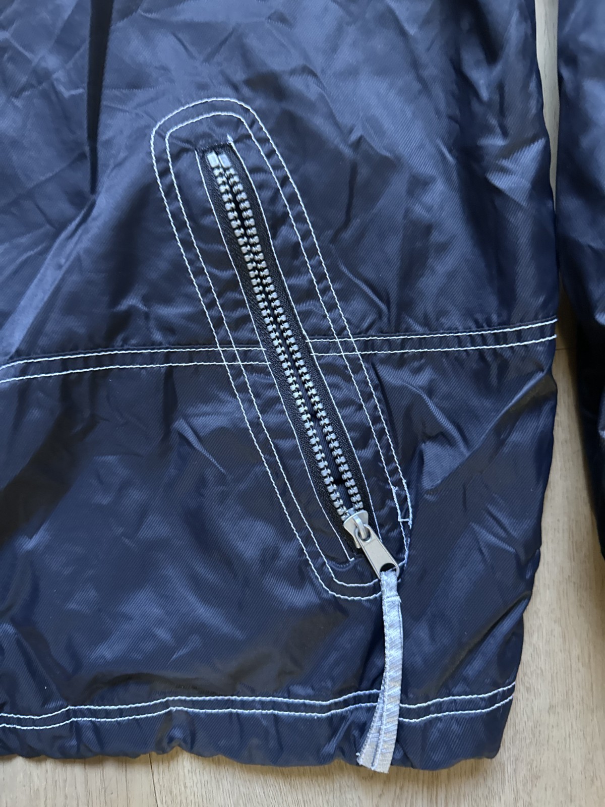 Converse Navy Stitch Logo Patch Old Skool Half-Zip Pullover Anorak XL