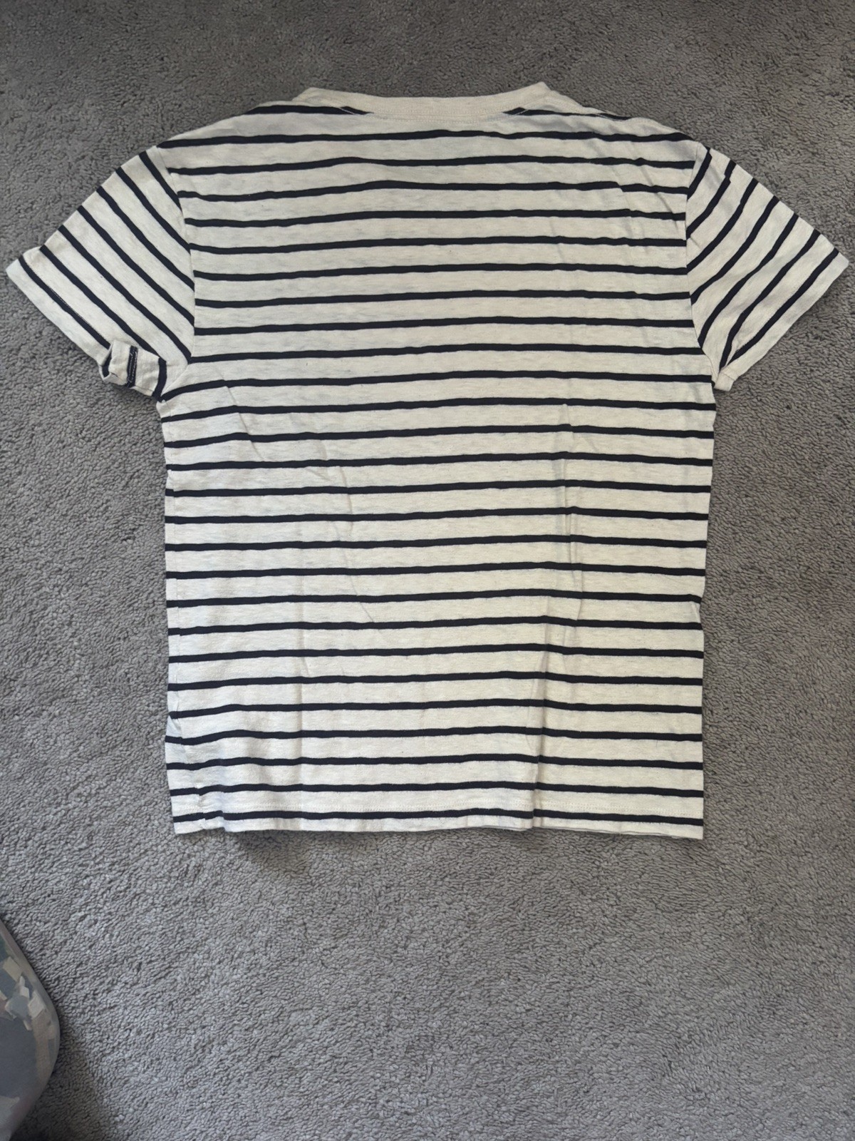 J Crew Vintage Tee Knits beige + navy stripe – Short Sleeve T-Shirt Men&rsquo;s Size S