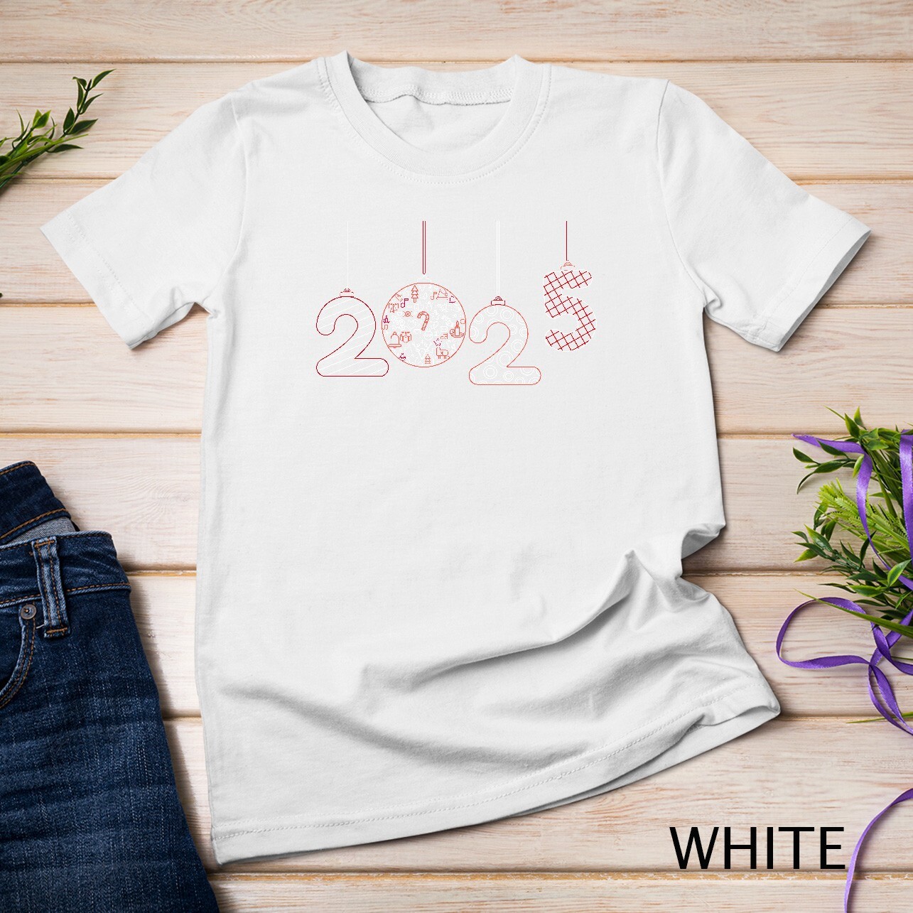 Minimalist 2025 Chic and Modern New Year Design Funny T-shirt Unisex T-shirt
