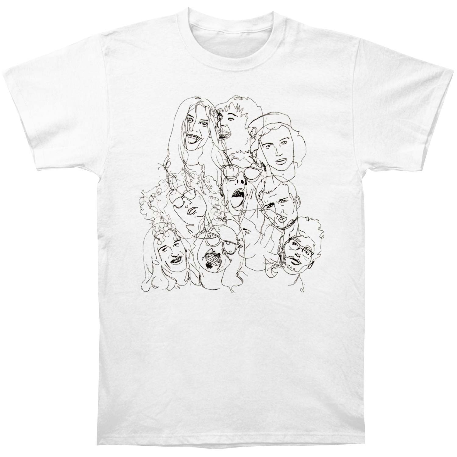 Men&rsquo;s Wolf Alice Group Sketch Faces Tee T-shirt Medium White