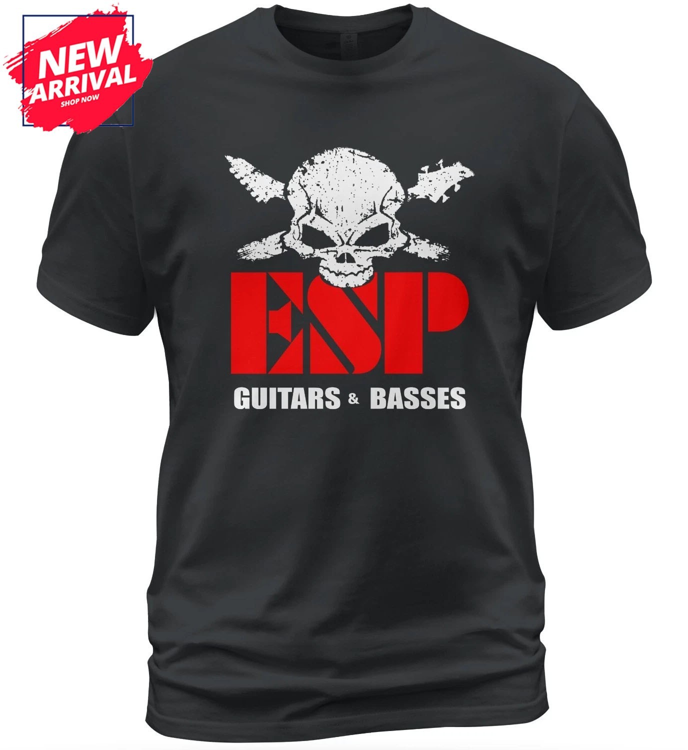 Skull ESP Guitars & Basses Guitars Logo Heavy Cotton T-Shirt – USA Size
