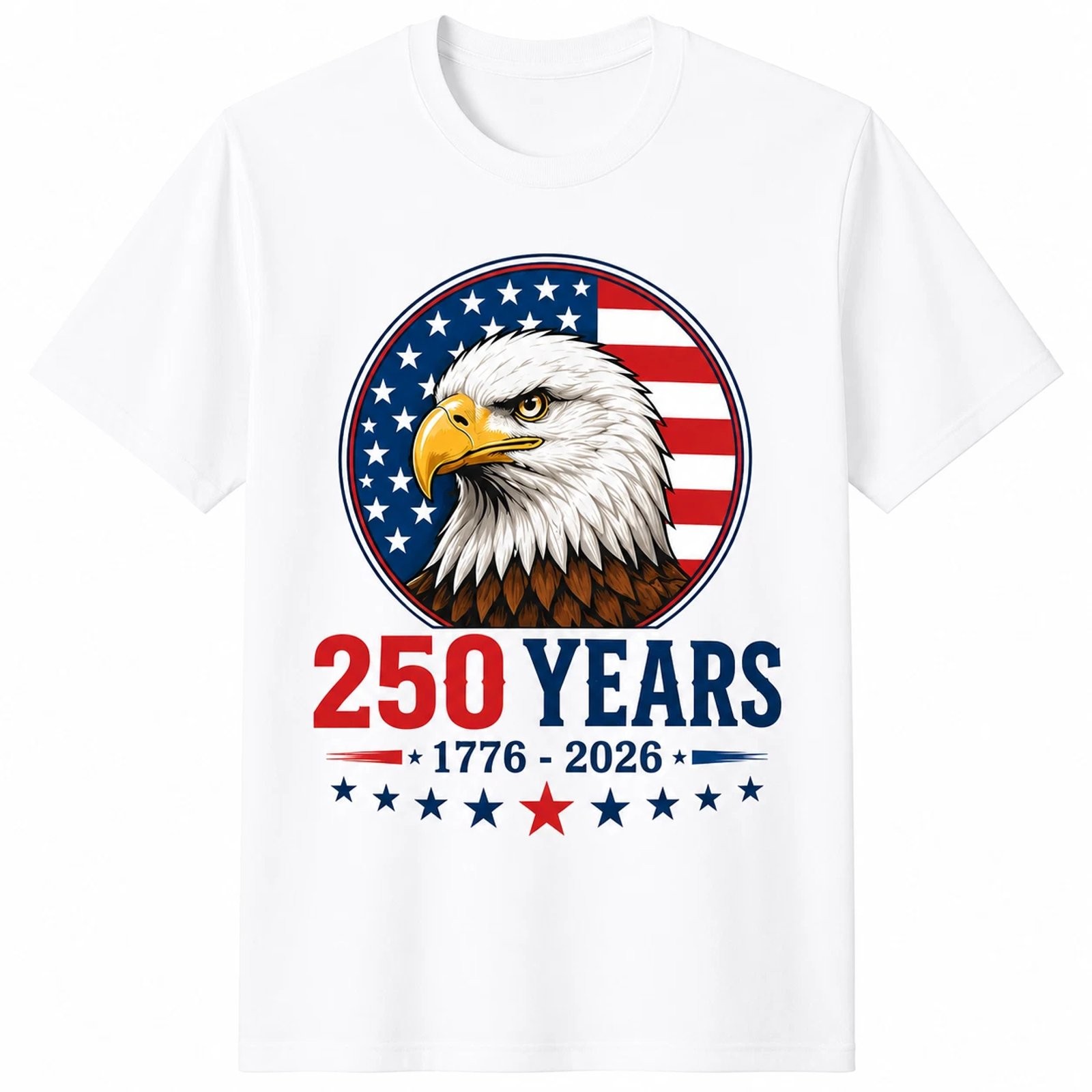 America 250 years Bald Eagle Flag Patriotic 4th July Independence Gift Unisex Te