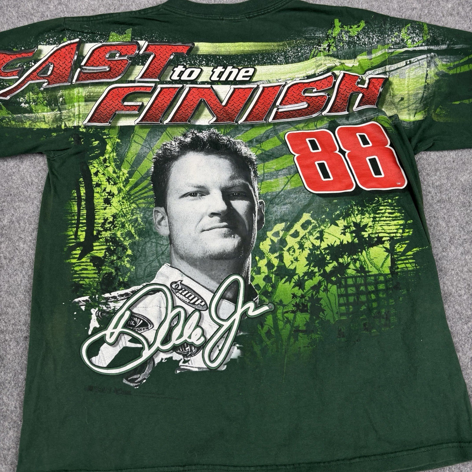 Dale Earnhardt Jr NASCAR Shirt Mens Large Chase Authentics AMP Energy Green Y2K