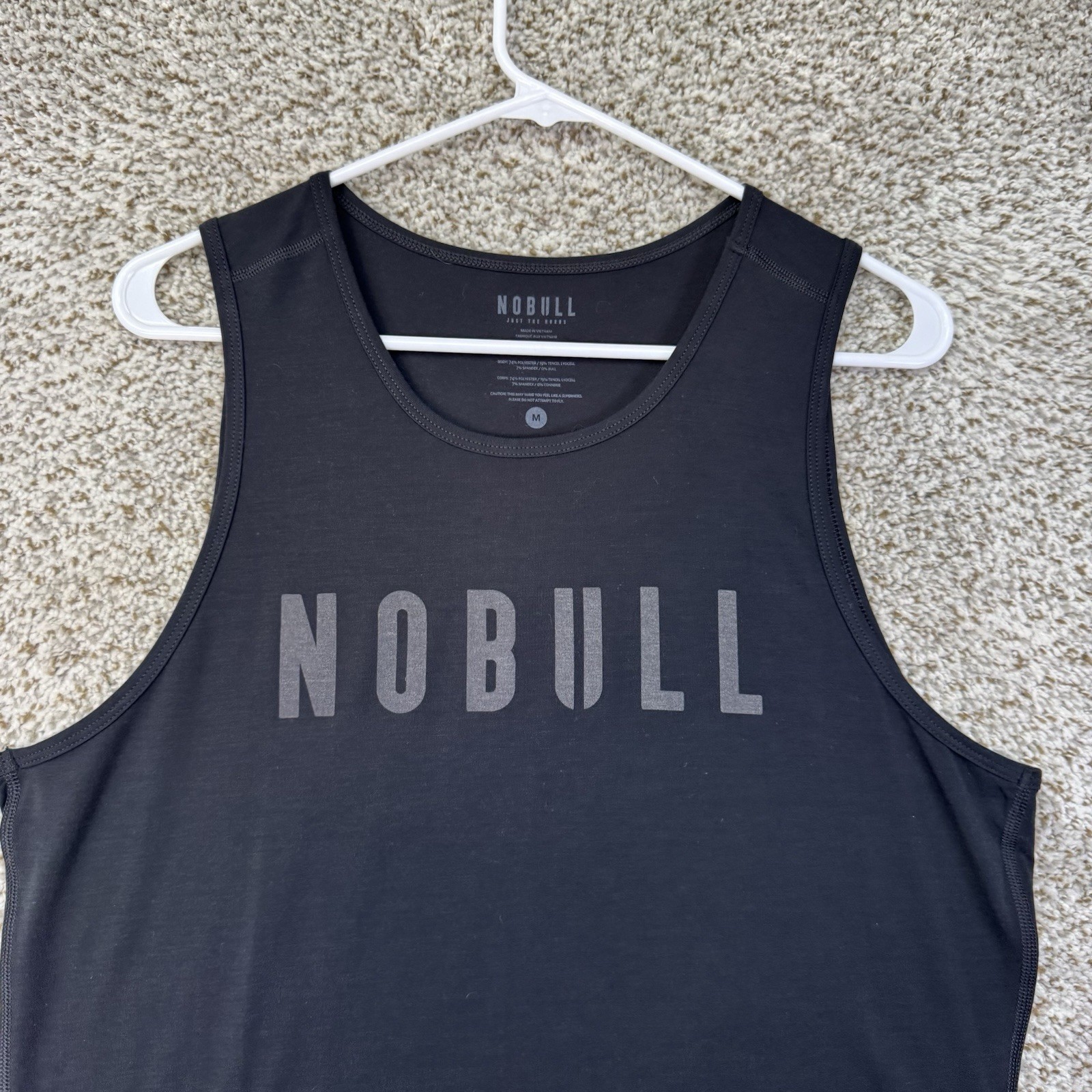 NoBull Tank Top Men&rsquo;s Size Medium Black Training Performance Workout Gym Running