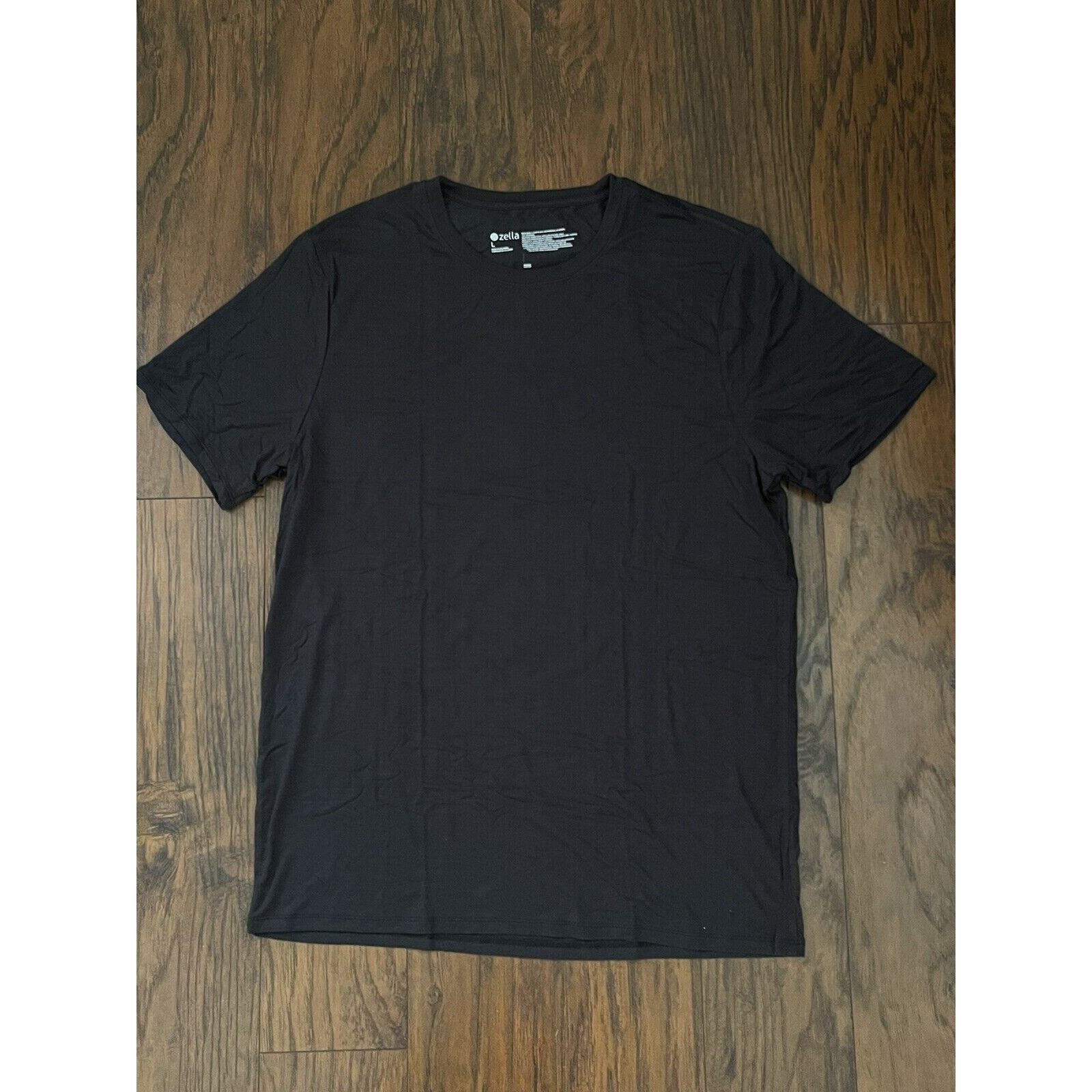 Zella Crewneck Micro modal Spandex Short Sleeve Men T-Shirt Black Size L