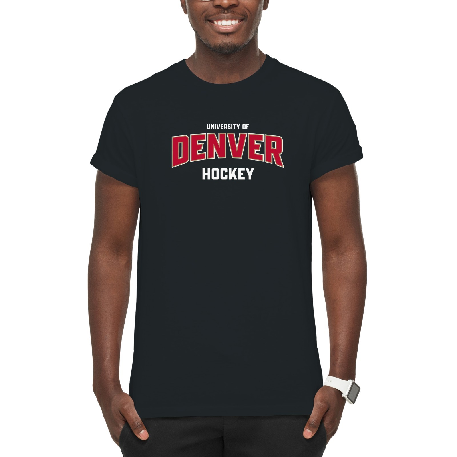 UGP Campus Apparel NCAA University Denver Arch Logo Hockey Sports Team T-Shirt