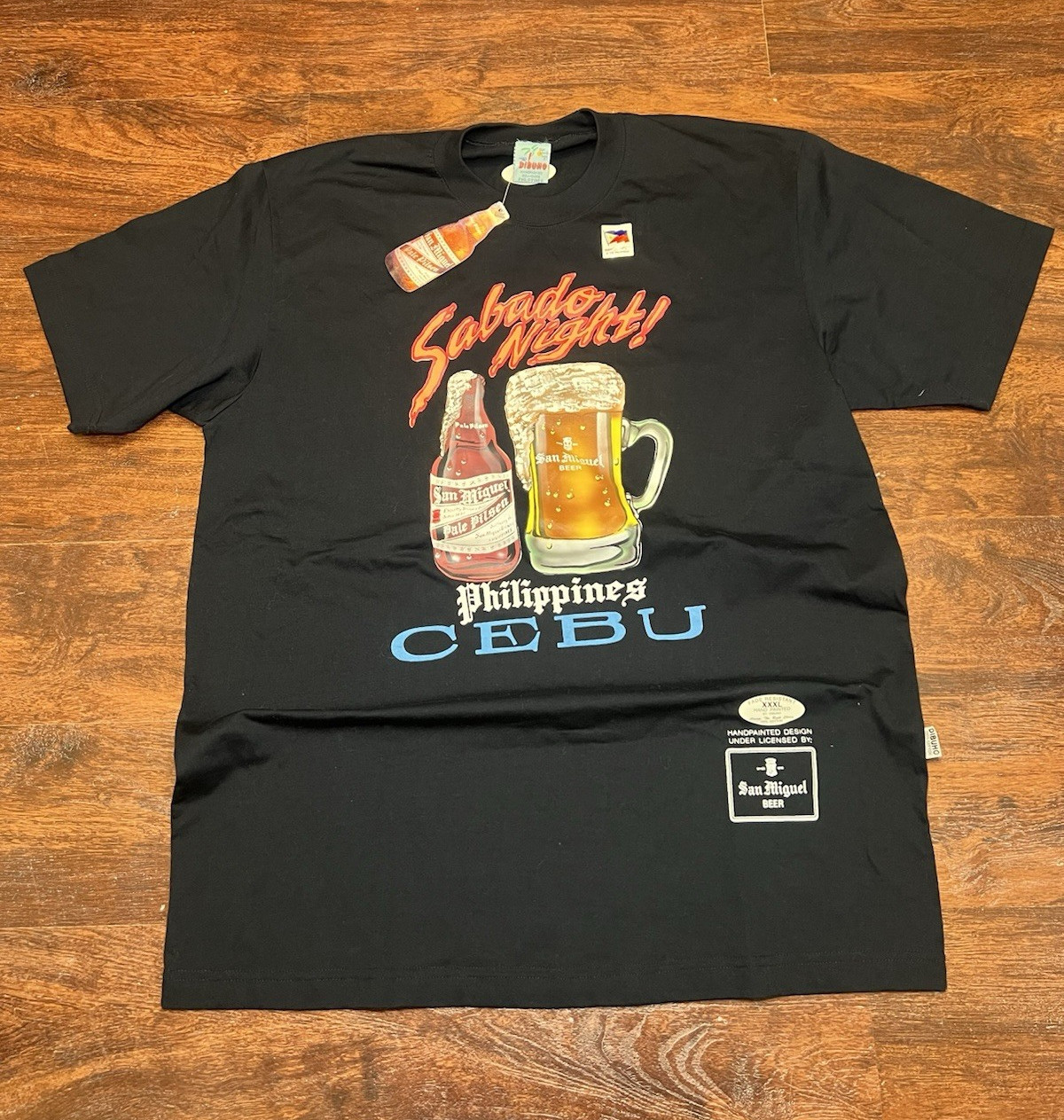 San Miguel Cebu Philippines Beer Graphic Print Black Cotton T-Shirt Men&rsquo;s XXXL