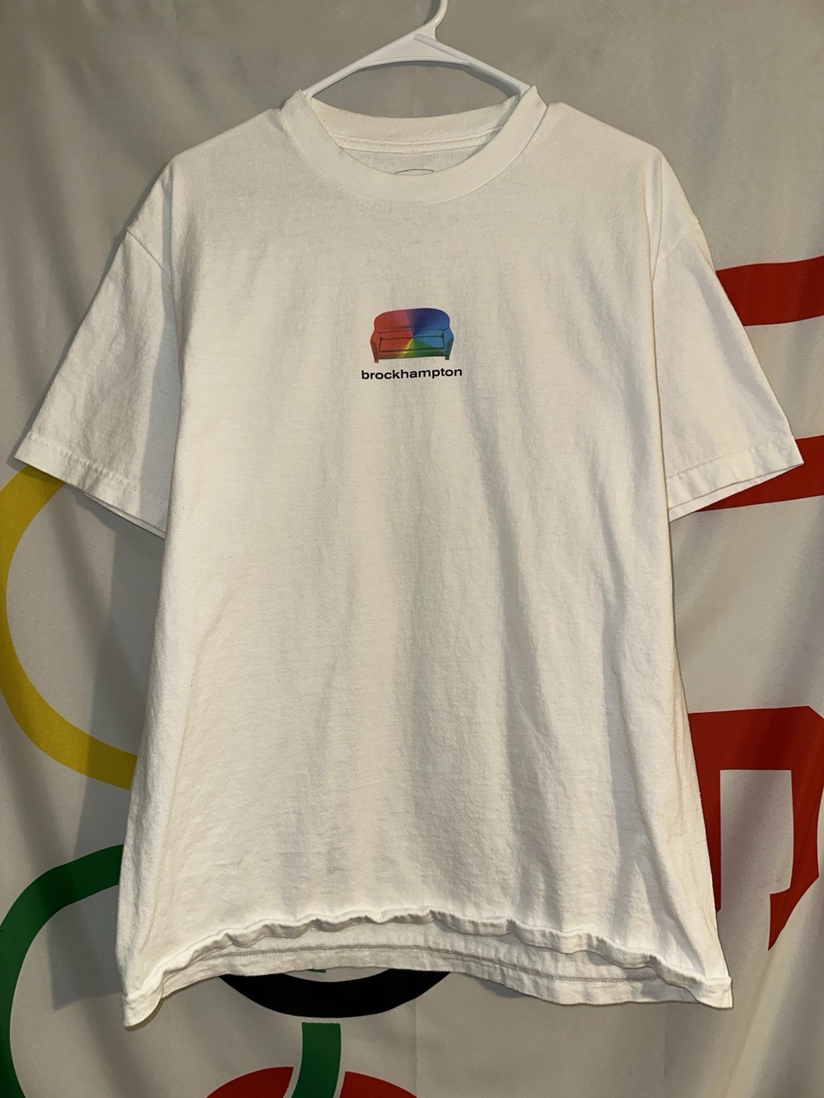 Brockhampton Couch Logo T Shirt Mens Large White Graphic Tee Band Music