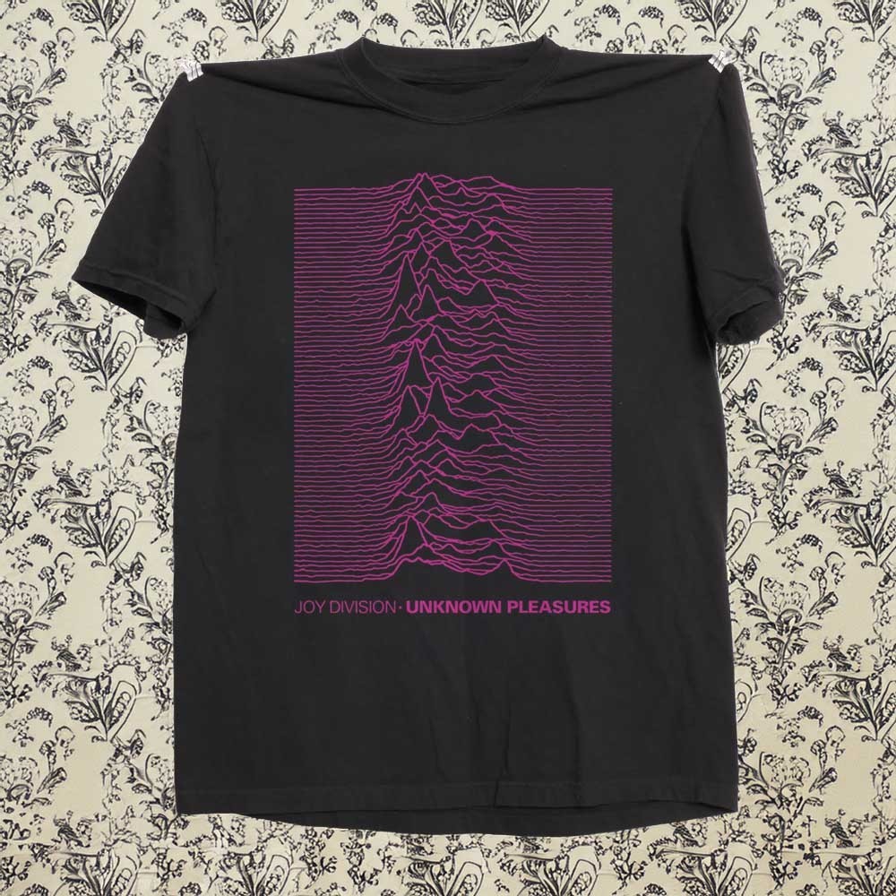 Joy Division Pleasures Neon Pink Unisex Black Cotton T-shirt S-5XL