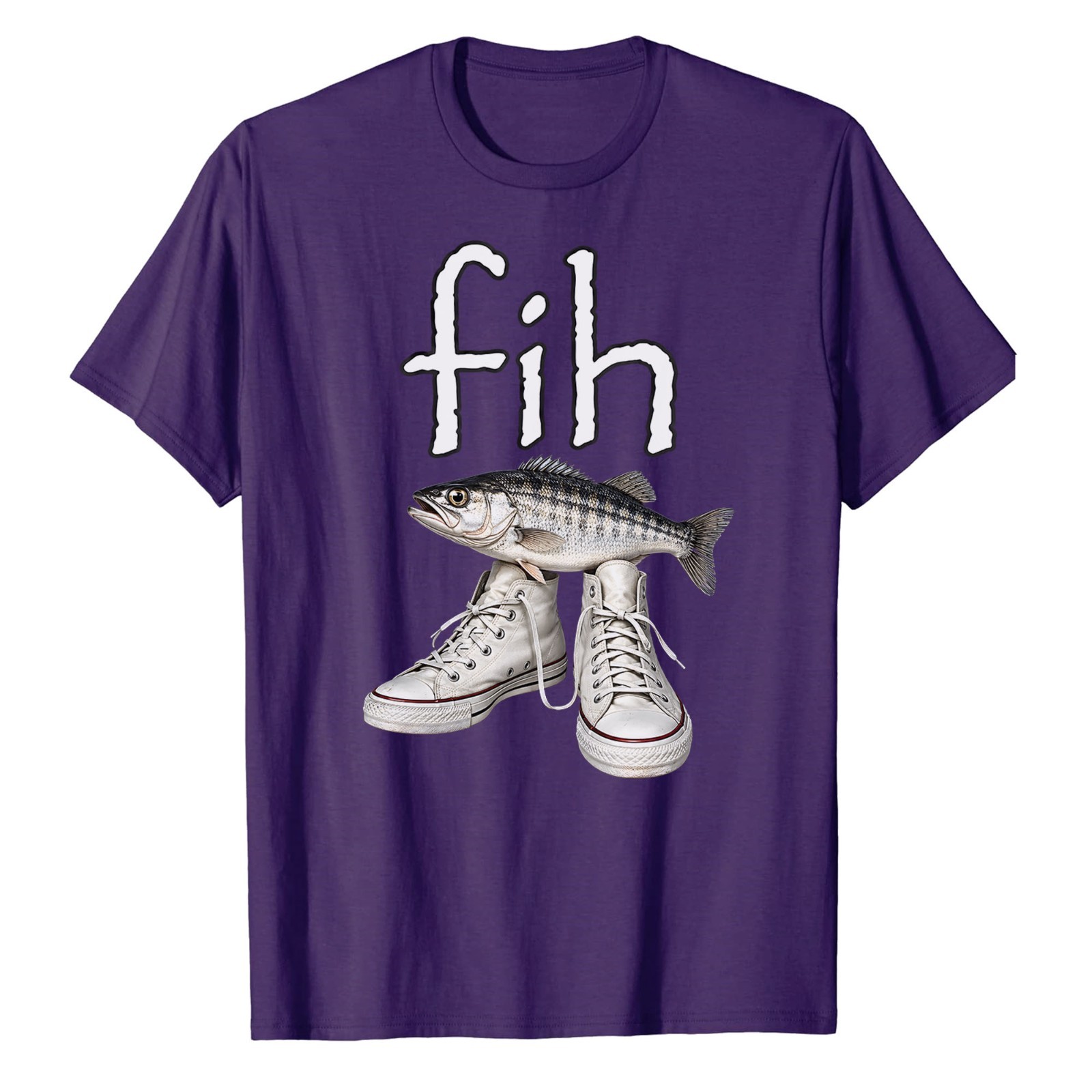 Shoes Fih Funny Misspelled Fish Meme T-Shirt Fisher Fisherman Fishing Bass Bait