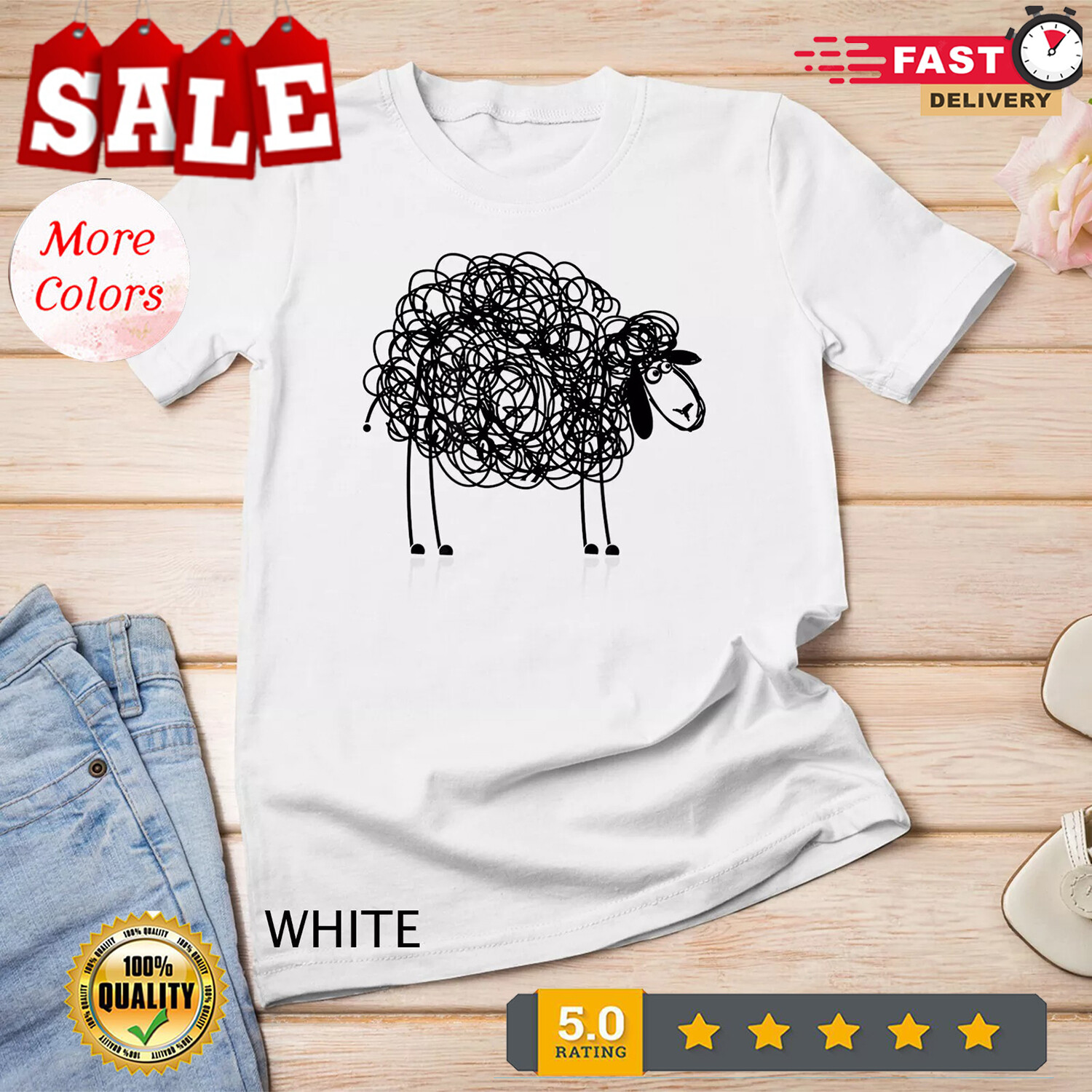2025/Black Sheep Apparel Doodled With Texta T-Shirt Unisex T-shirt