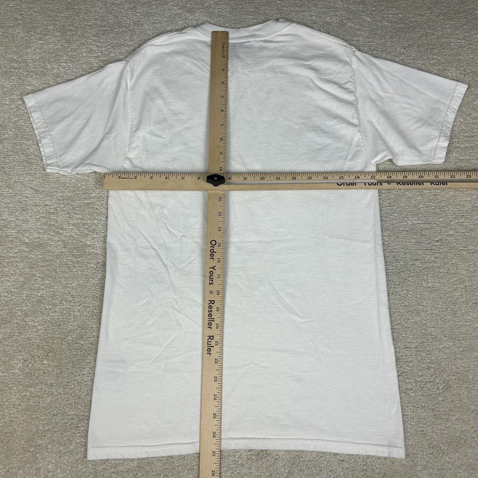 Revenge Shirt Mens Small White Blue Flame Logo Graphic Tee Rap Streetwear