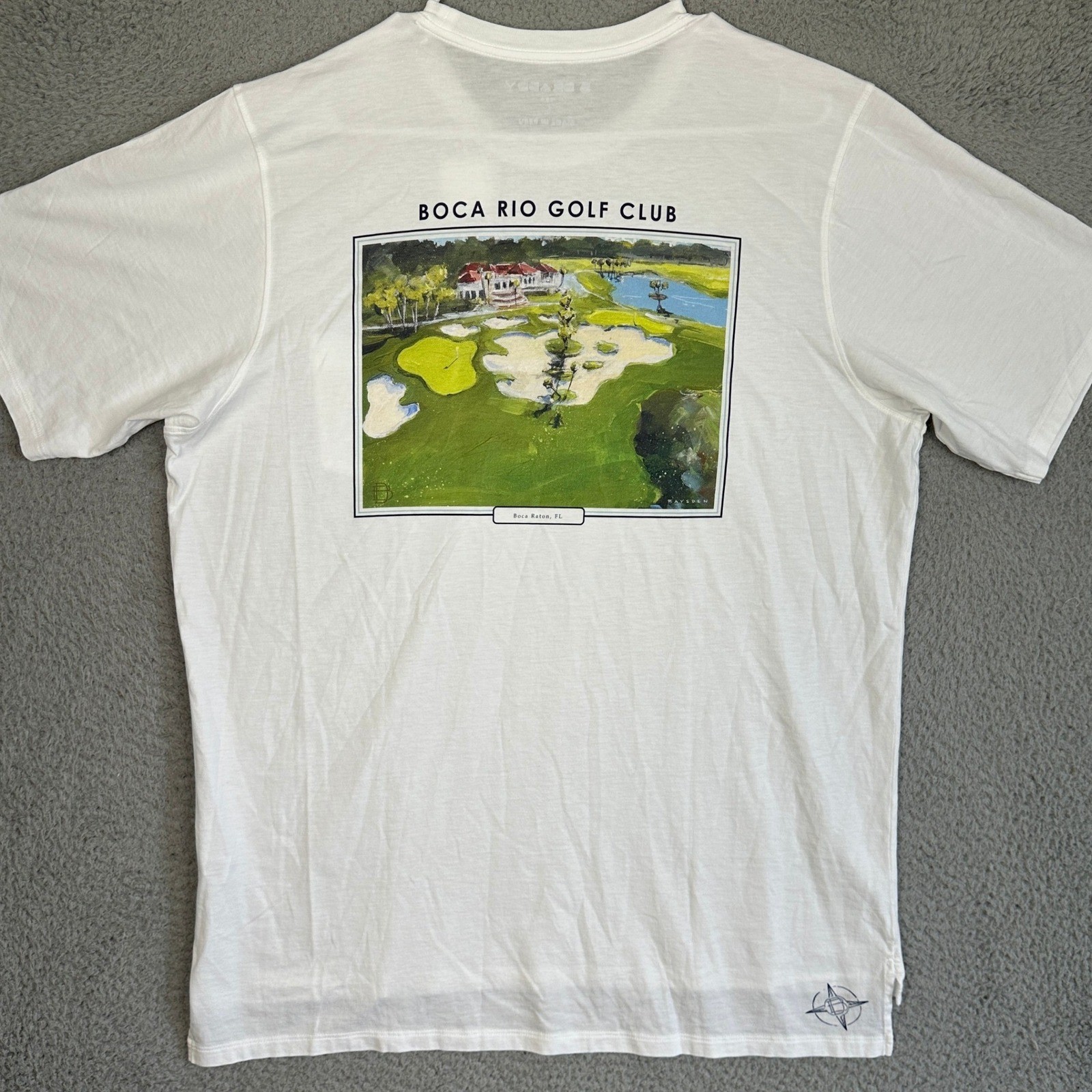 NEW B. Draddy Pima Cotton T-Shirt Mens Large White Boca Rio Golf Club Pocket Tee