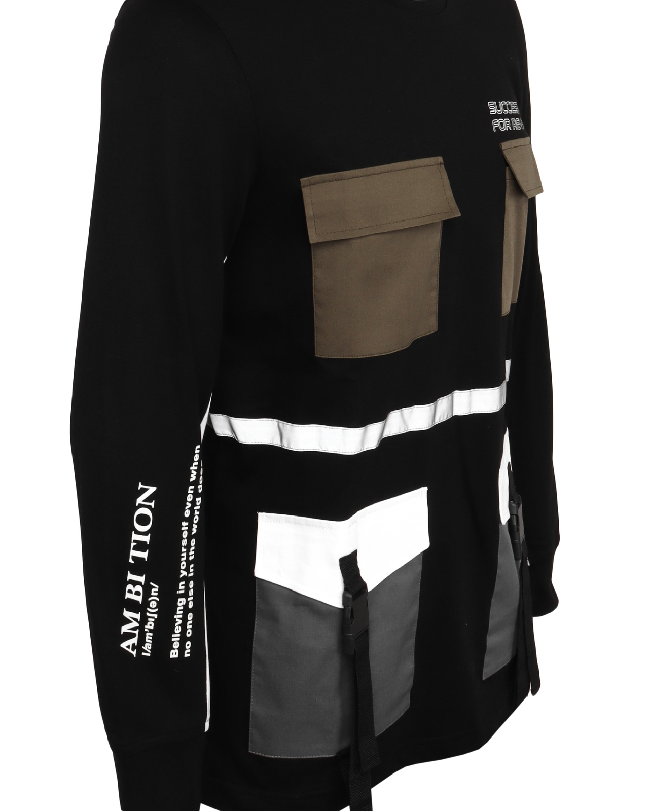 NWT KA-1 King&rsquo;s Ambition T-SHIRT black long sleeve cotton luxury UAE M