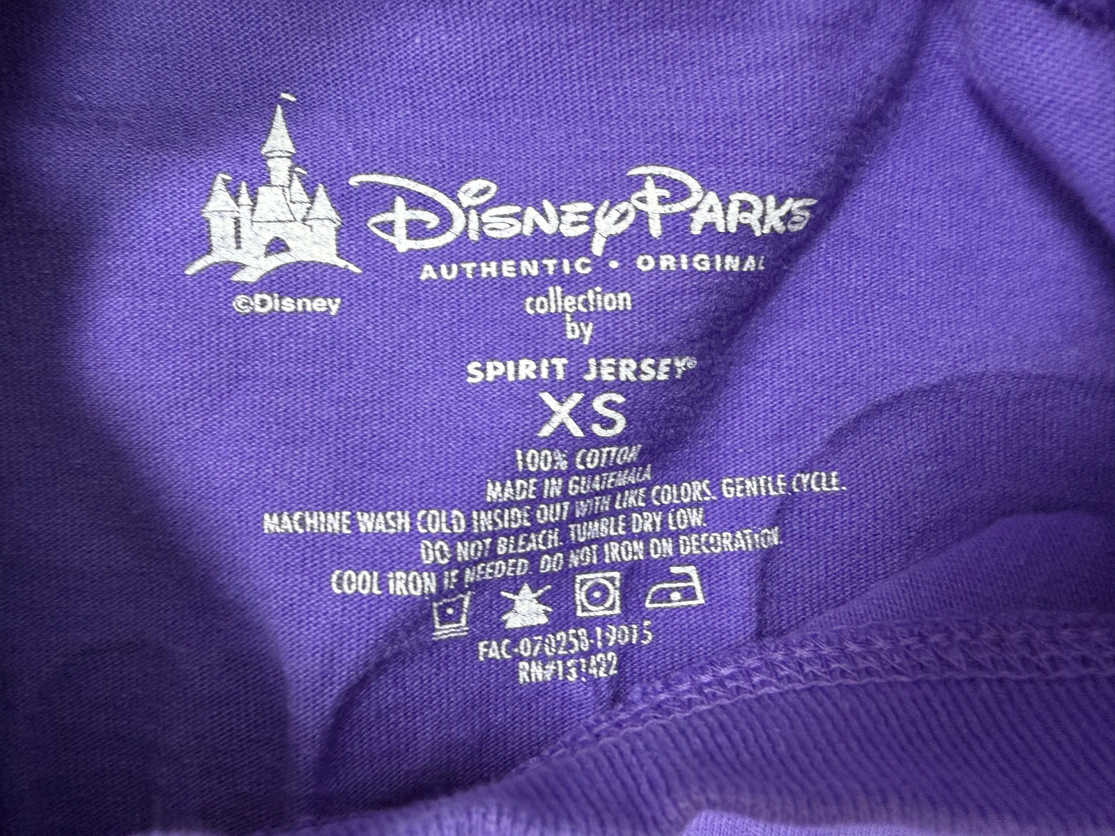 Walt Disney World Spirit Jersey Large Minimalist Mickey Glitter Spellout Purple
