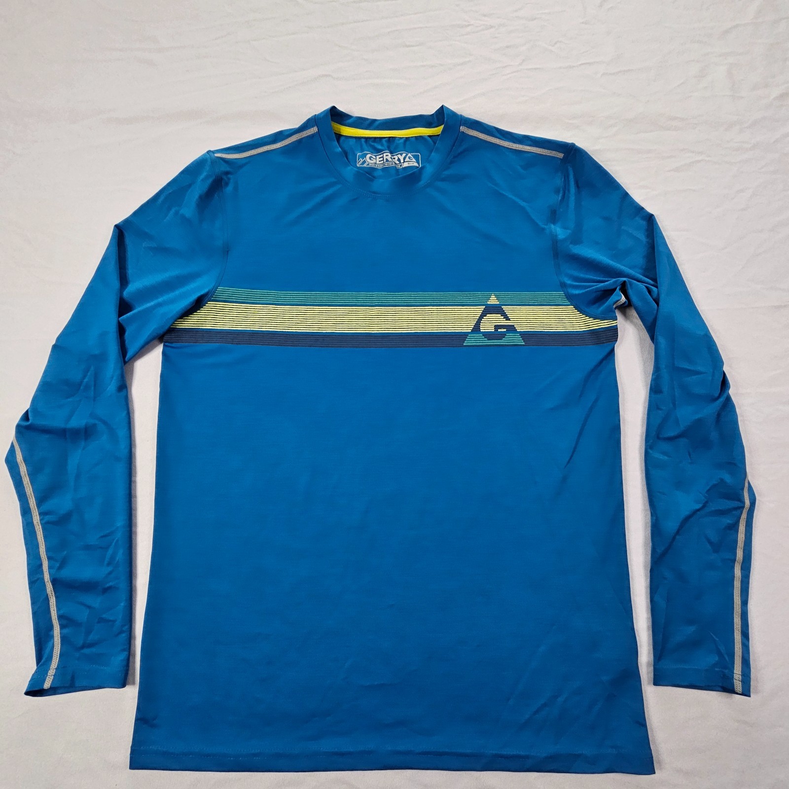 Gerry Blue Long Sleeve Polyester Spandex Performance T-Shirt Men&rsquo;s M