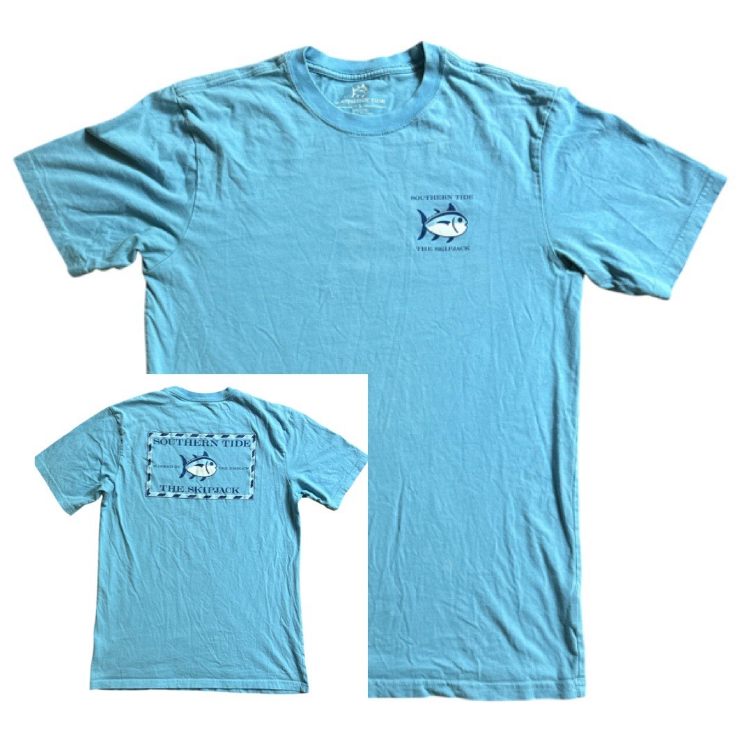 Southern Tide The Skipjack T-Shirt Mens Sz Small Blue Short Sleeve Spellout