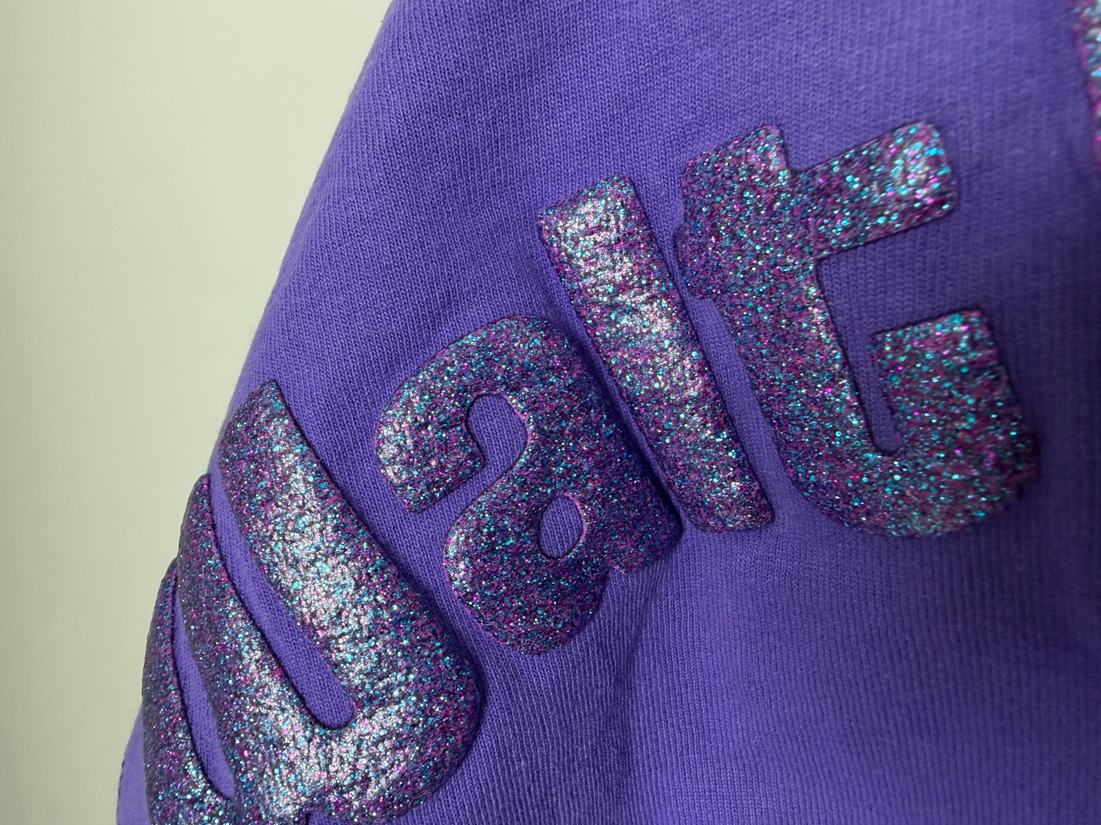 Walt Disney World Spirit Jersey Large Minimalist Mickey Glitter Spellout Purple