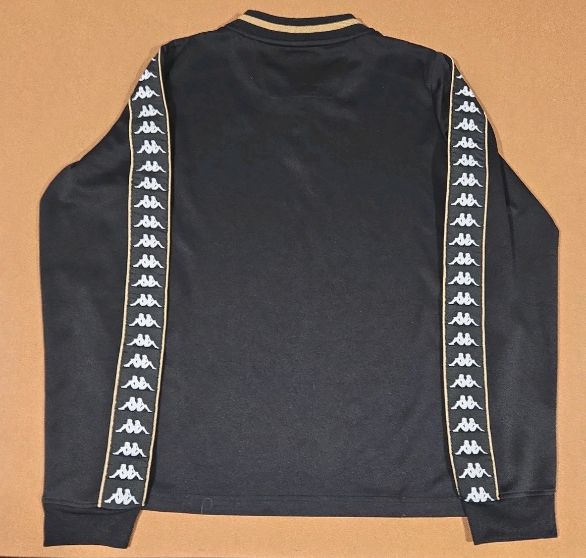 VTG 90s Y2K Kappa Men&rsquo;s M Black Taped Logo Long Sleeve Soccer Football T-Shirt