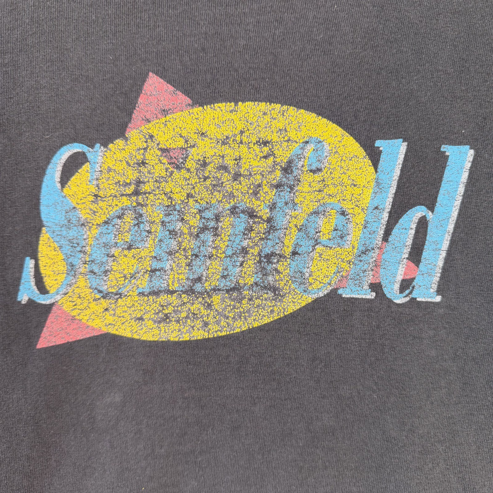 VTG 90s Seinfeld T Shirt Mens XL Black Fade Promo Single Stitch USA Thin Cotton