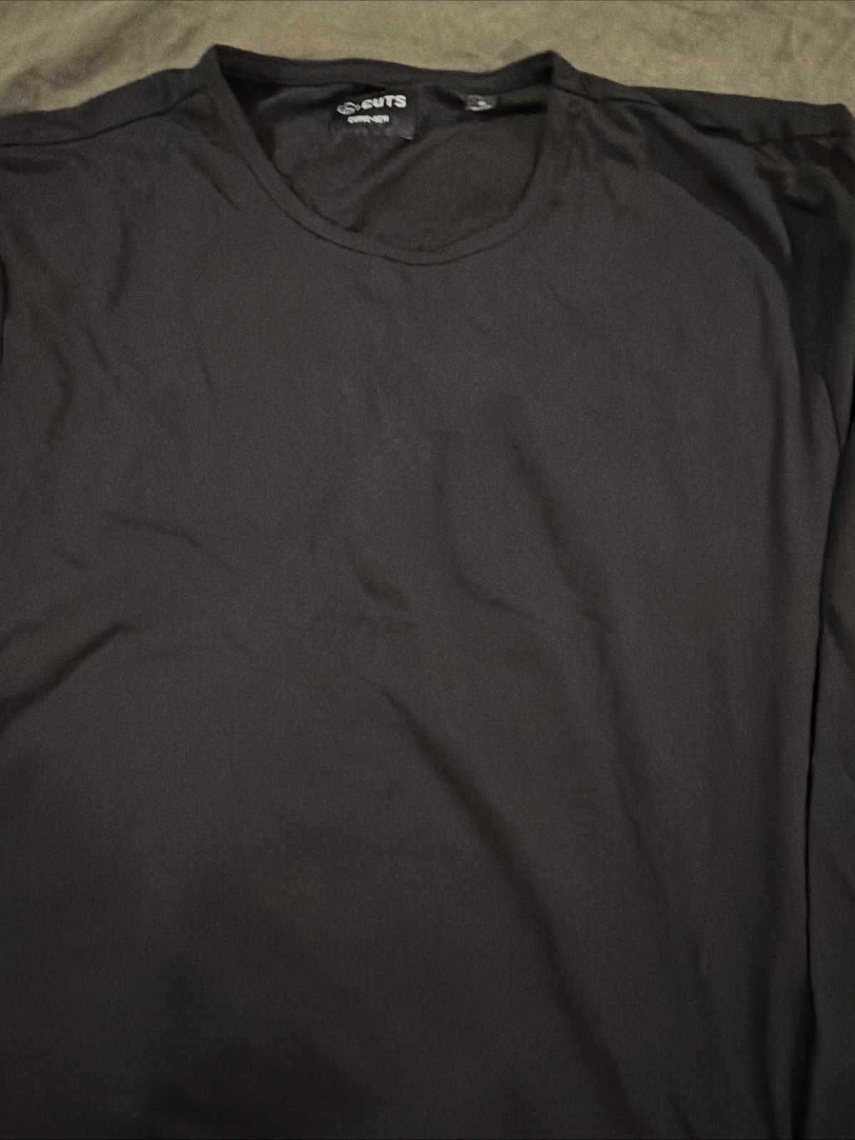 NWOT Cuts AO Men&rsquo;s XL Long Sleeve Crew Curve-Hem Black Tee- $64 Retail!