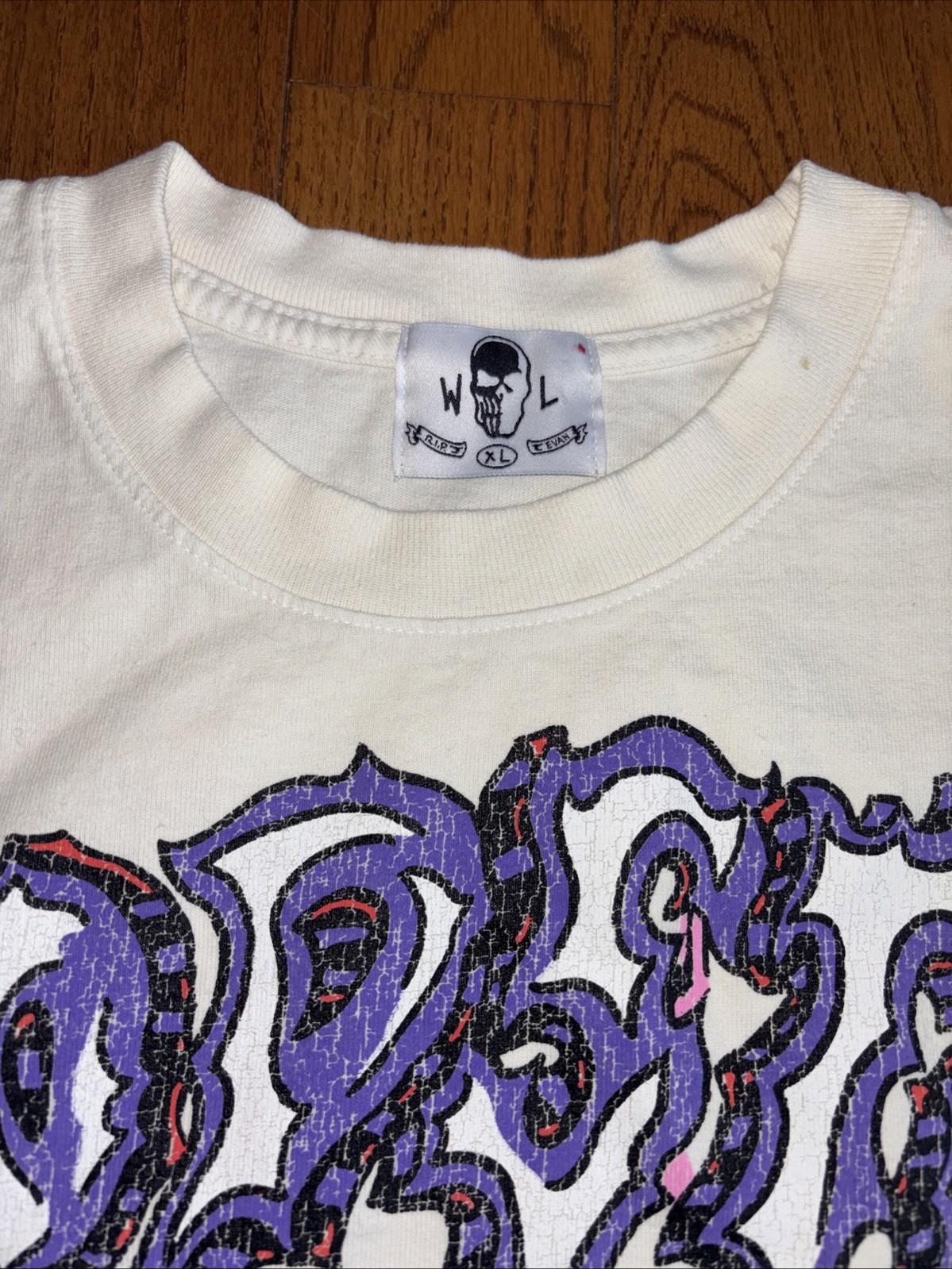192 Warren Lotas Woodstock Peace White Tee Shirt Men&rsquo;s – Size XL Flaw