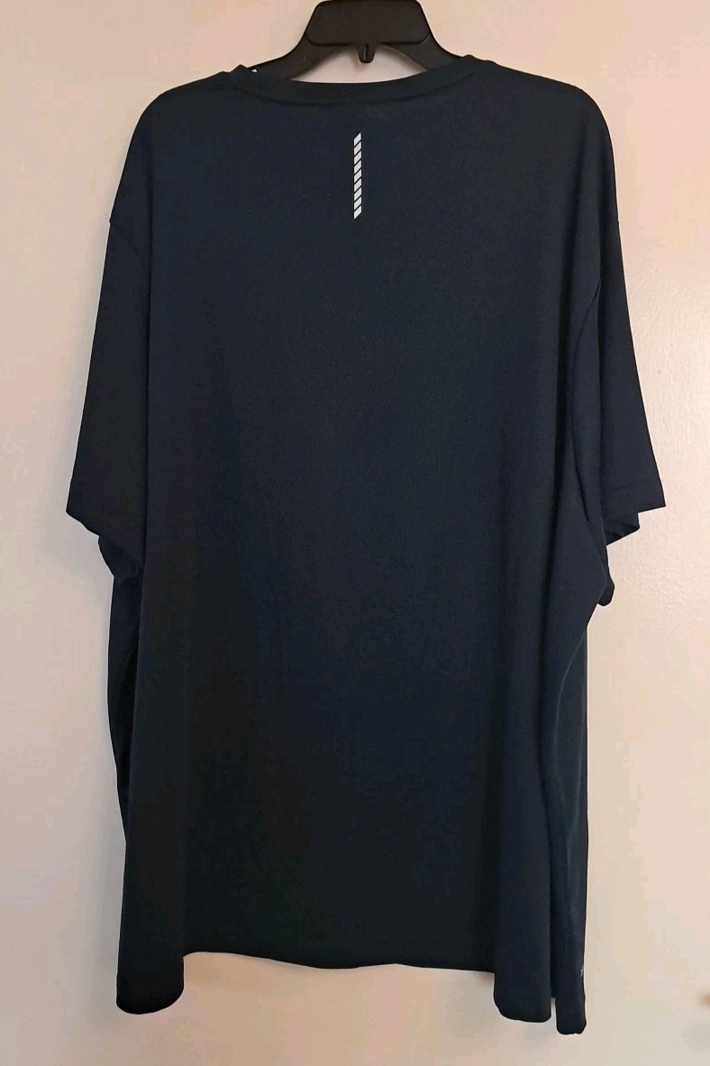New Athletic Works Men&rsquo;s T-Shirt Navy Blue 5XL Polyester DriWorks Breathable
