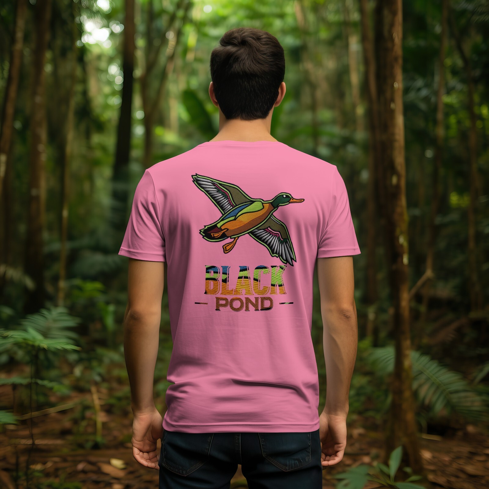 Black Pond Duck Hunting Men&rsquo;s T-shirt Outdoorsman Wear 100% cotton