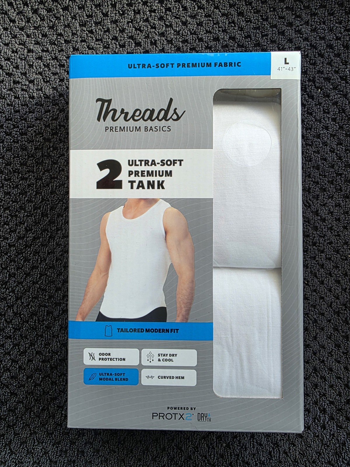 Threads Premium Basics White Men&rsquo;s Tank Tops 2-Pack Ultra-Soft Breathable L