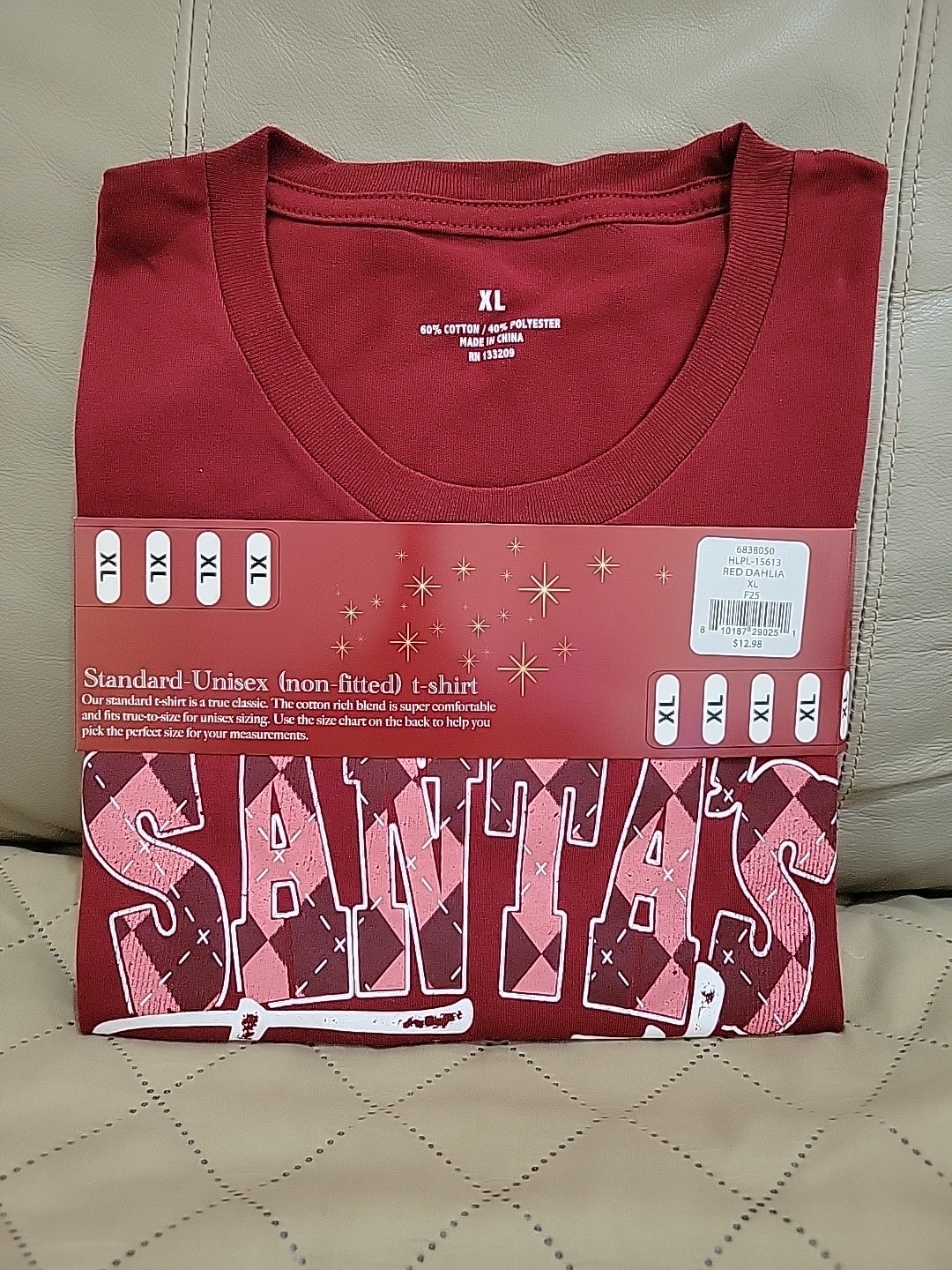Santa&rsquo;s Favorite Unisex Adult Size X Large Christmas Holiday TShirt Red