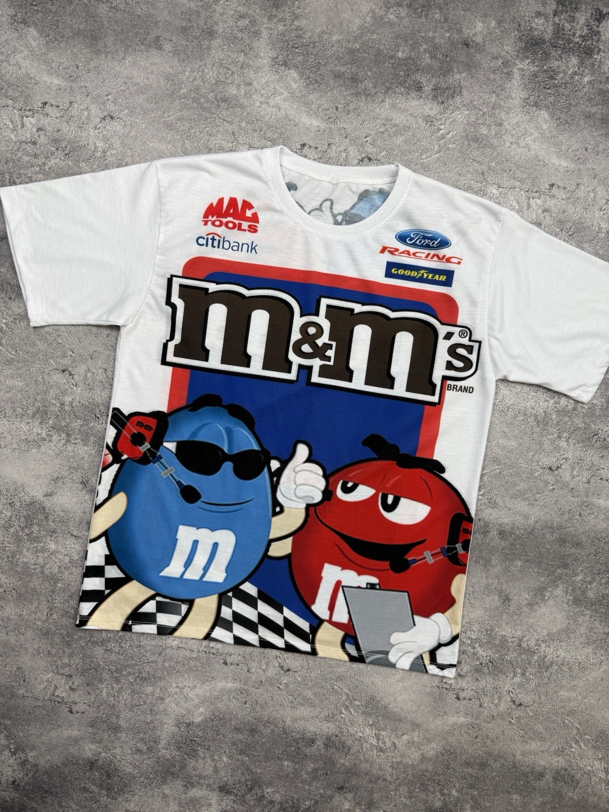 Vintage Y2K M&M’s Men’s T-Shirt Racing Tee Big Logo Rare Hype Streetwear